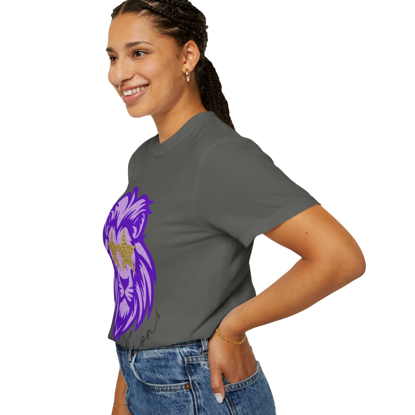 Purple Lion Graphic T-Shirt