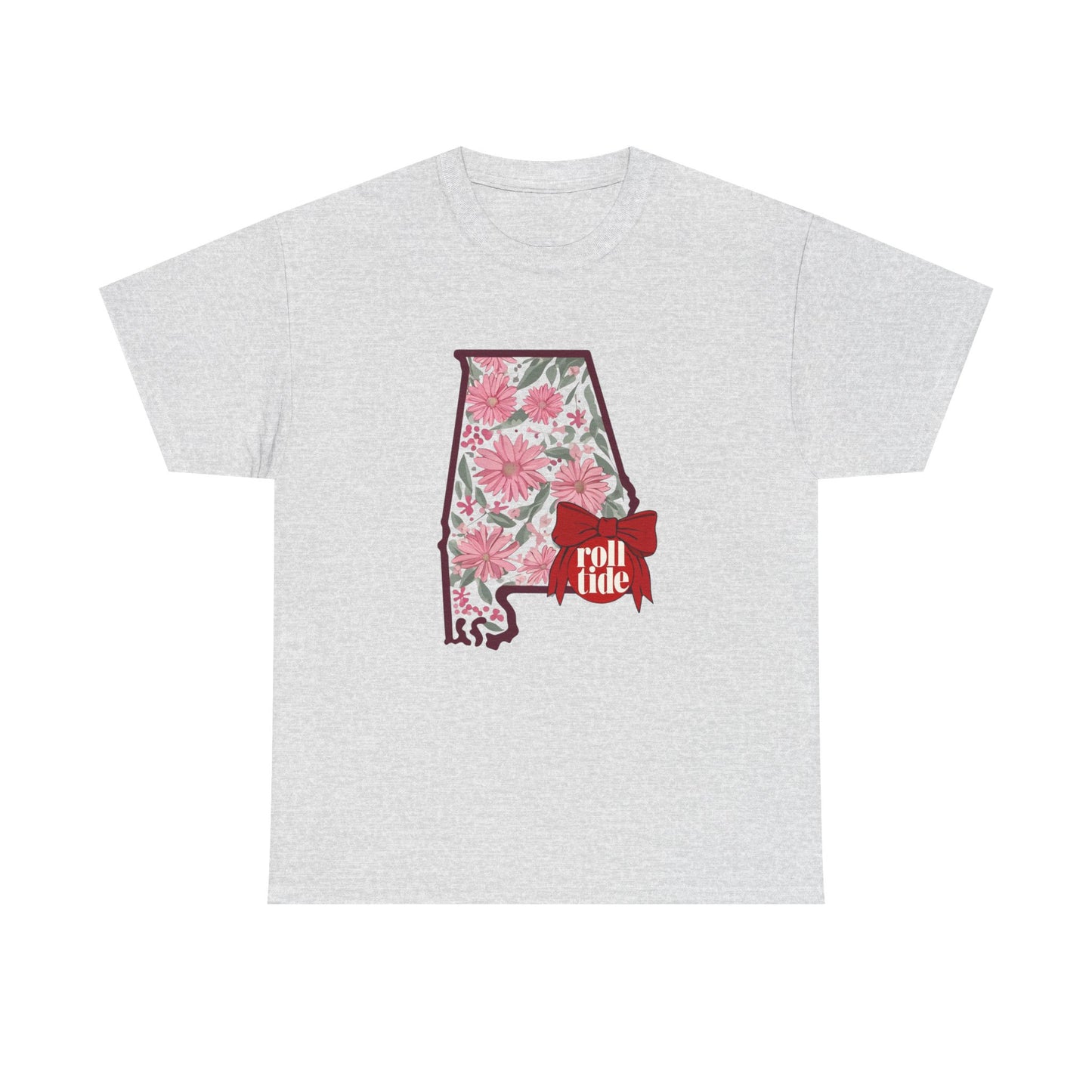Floral Alabama Tee - Roll Tide Unisex Heavy Cotton T-Shirt, Casual Wear, Game Day Outfit, College Apparel, Southern Pride