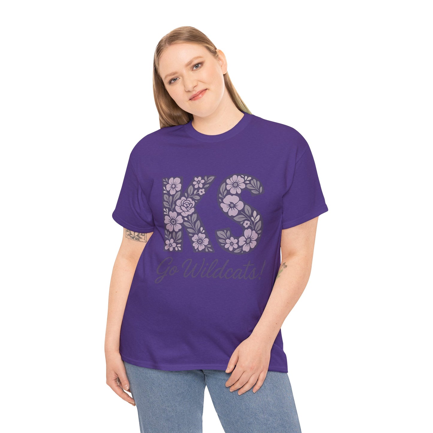 KS Floral Team Spirit Tee: Celebrate Kansas State Wildcats in Style, Perfect for Sports Events, Gifts, & Casual Wear