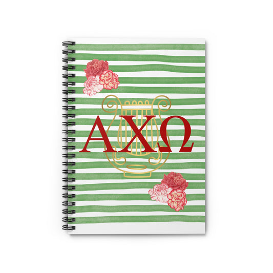 AXO Sorority Themed Spiral Notebook - Perfect for Note-Taking, Journaling, Gifts, Graduation, or Organization, Features AXO Design