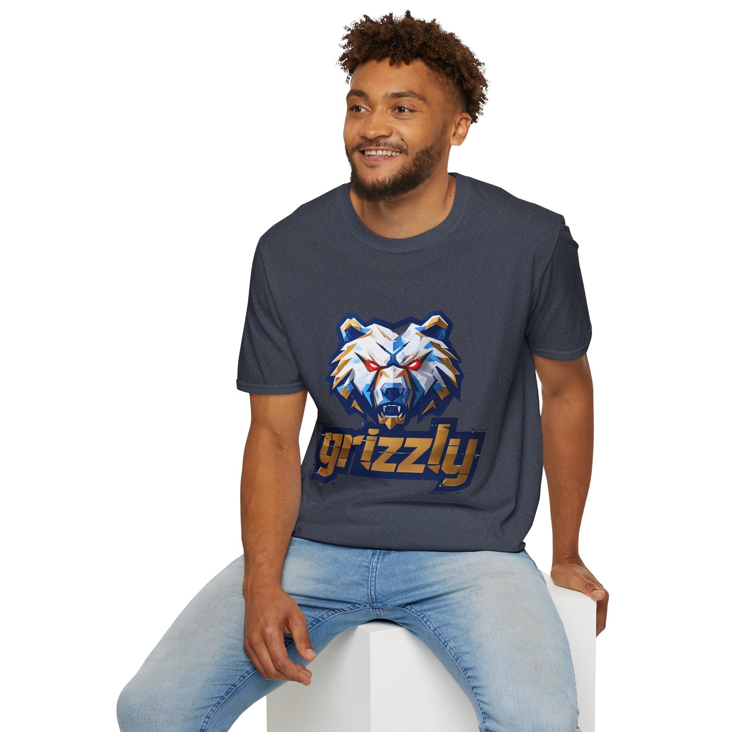 Grizzly Memphis Bear Graphic Tee, Unisex Softstyle T-Shirt, Memphis Basketball Fan, Memphis Grizz, 901, Go Grizz