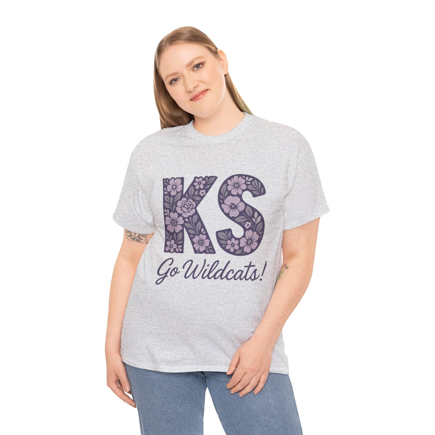 KS Floral Team Spirit Tee: Celebrate Kansas State Wildcats in Style, Perfect for Sports Events, Gifts, & Casual Wear