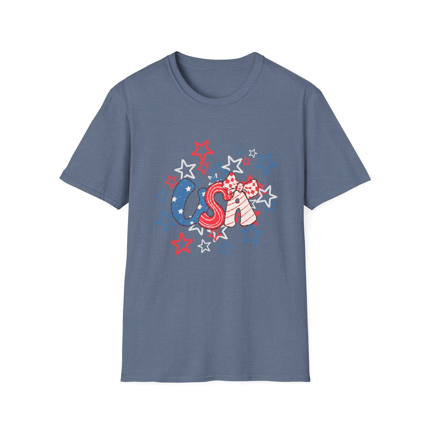 Patriotic Unisex T-Shirt for Independence Day, July 4th Celebration, Star-Patterned Tee, USA Graphic Top, Casual American Apparel