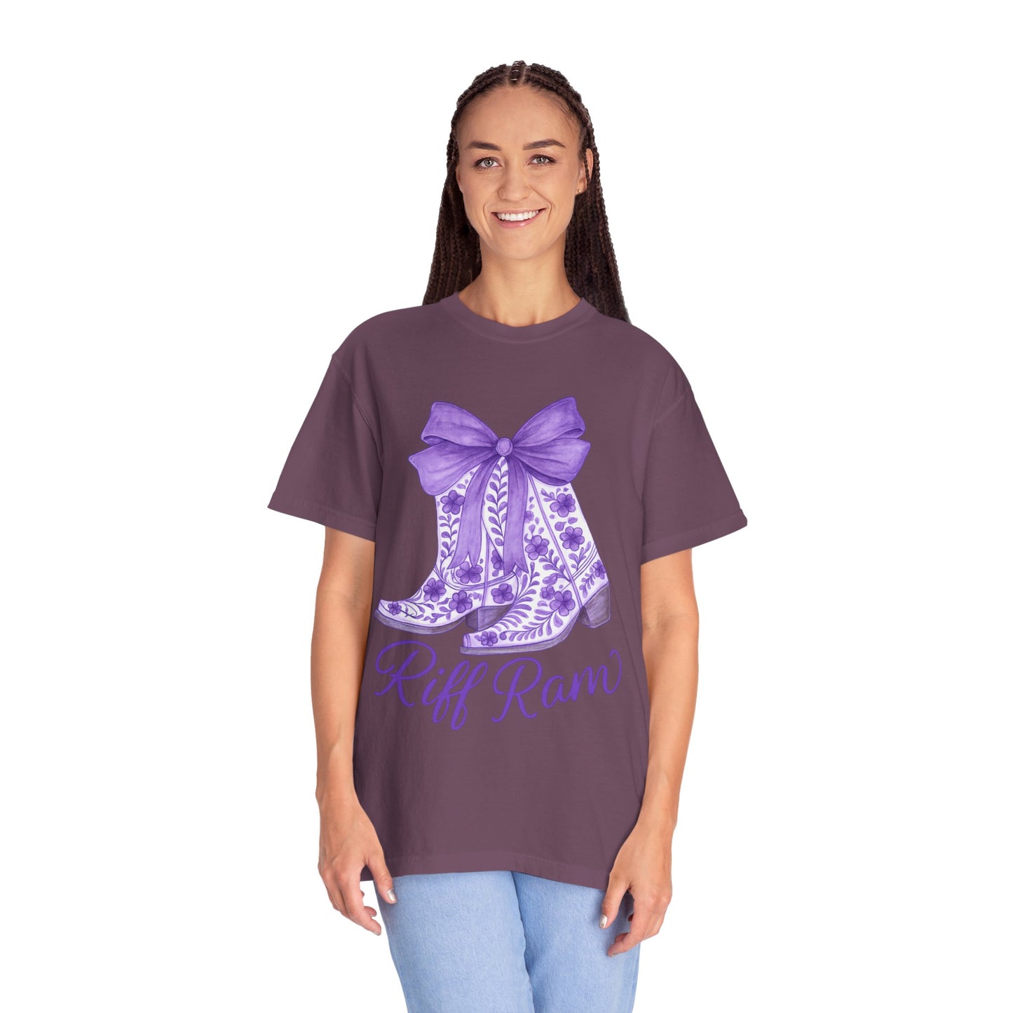 Purple Cowboy Boots T-Shirt | Western Style Tee, Festival Wear, Country Music Shirt, Gift for Horse Lovers, Casual Chic