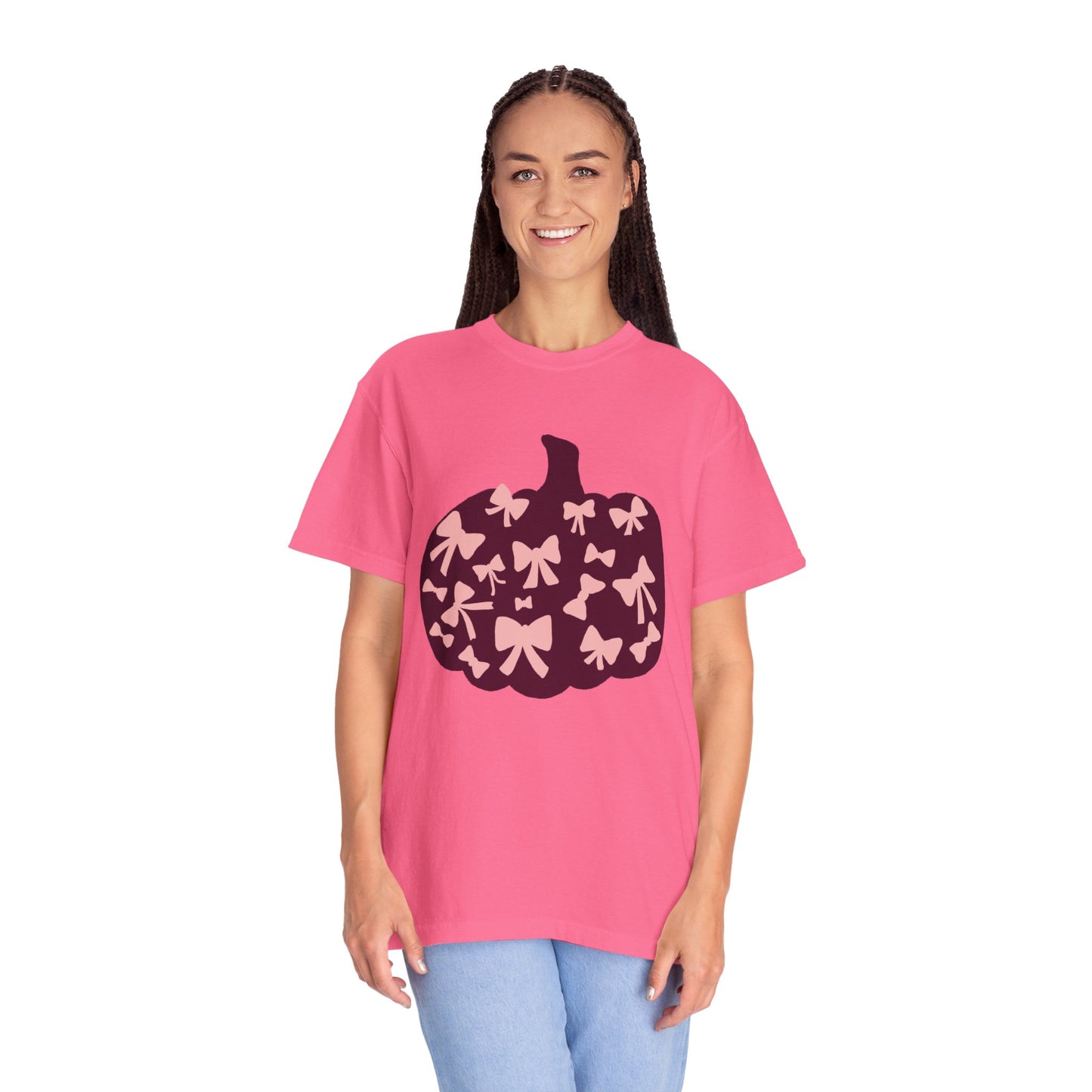 Pumpkin Bow Graphic Tee | Unisex Fall T-Shirt, Halloween Top, Cute Autumn Shirt, Gift for Her, Festival Wear