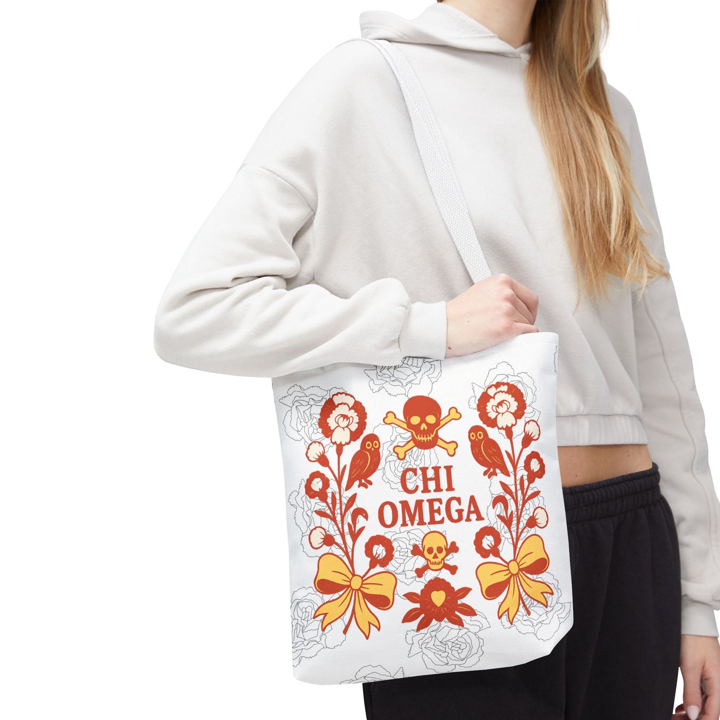 Chi Omega Floral Tote Bag