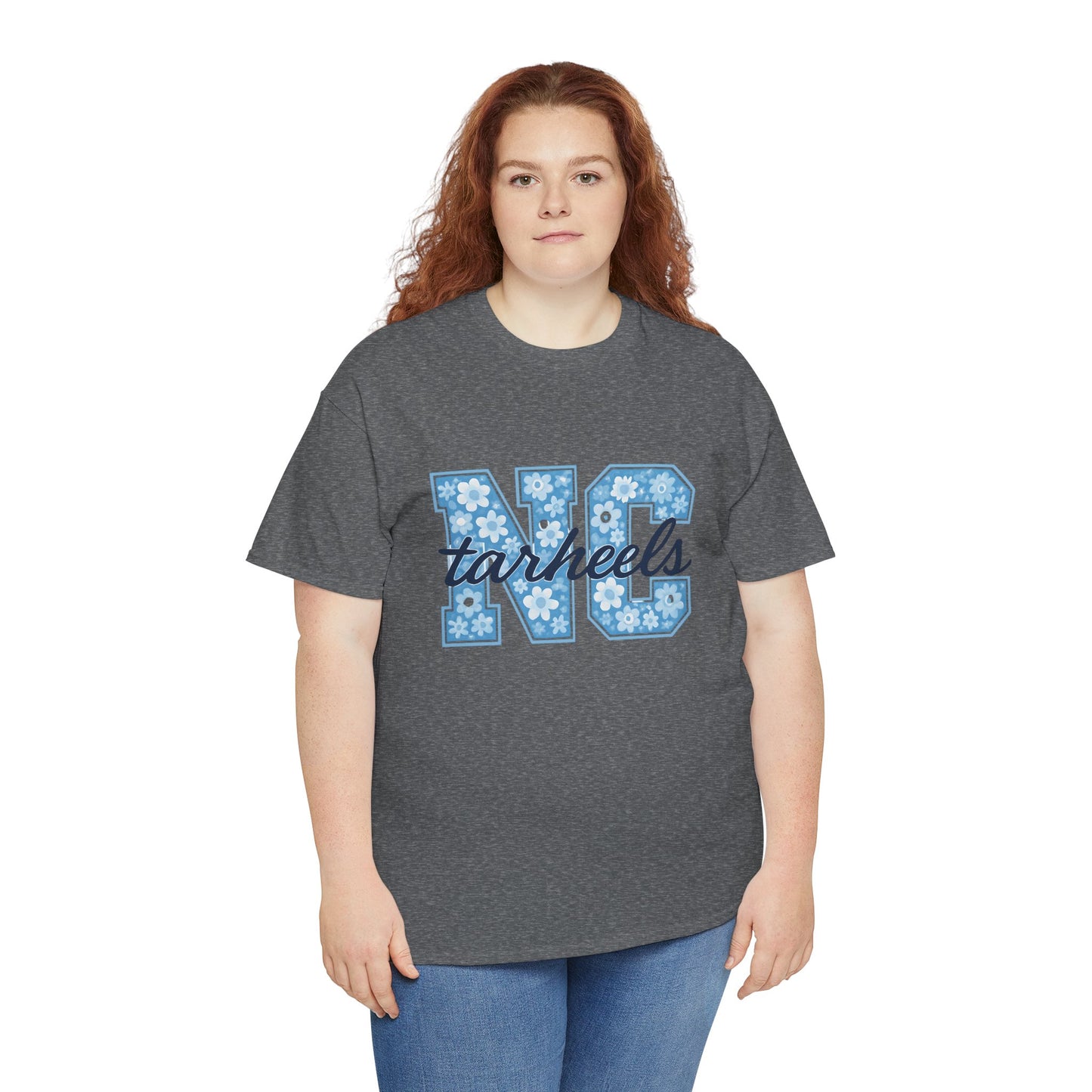 North Carolina Tarheels Unisex Heavy Cotton Tee, College Spirit Wear, Men's and Women's Casual T-Shirt, School Pride Apparel, Gift for Fans