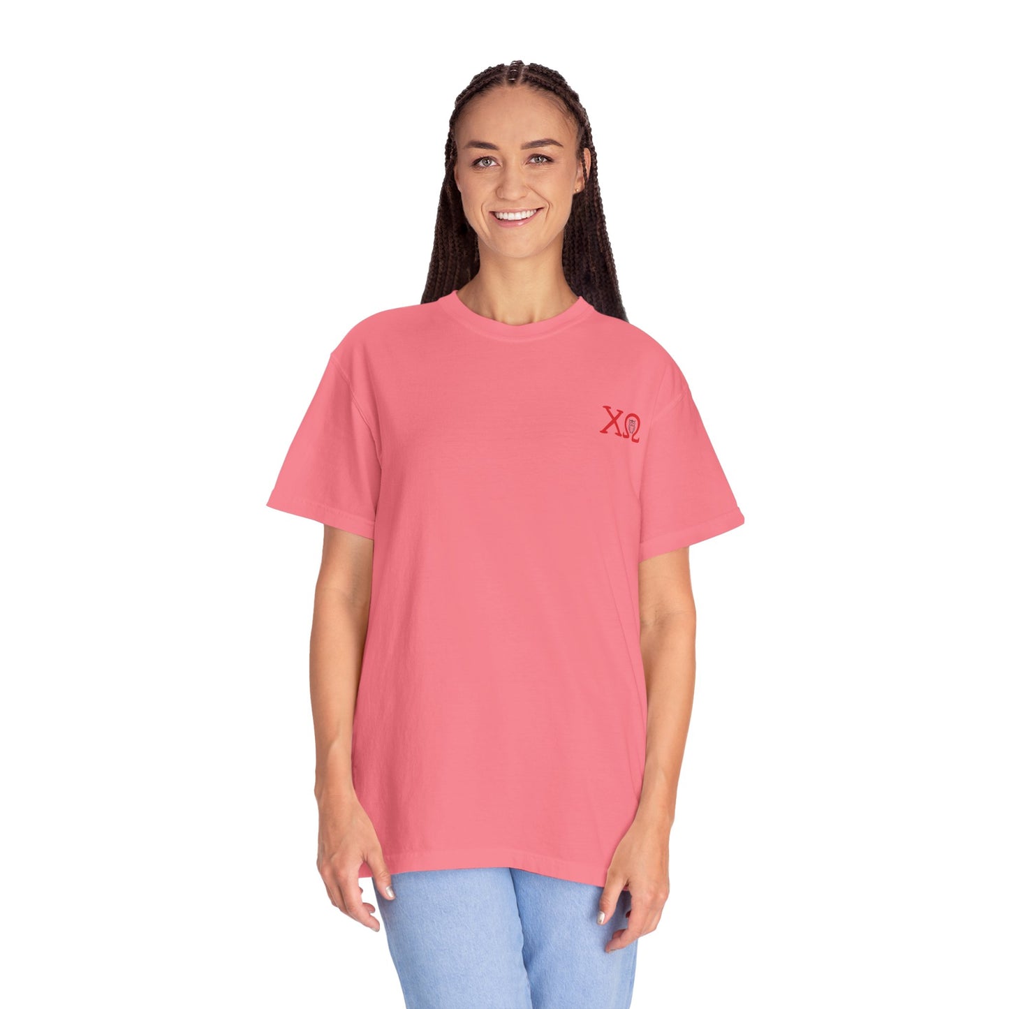Chi Omega Sister T-Shirt, Sorority Apparel, College Tee, Garment-Dyed Shirt, Greek Life Merchandise, Casual Wear