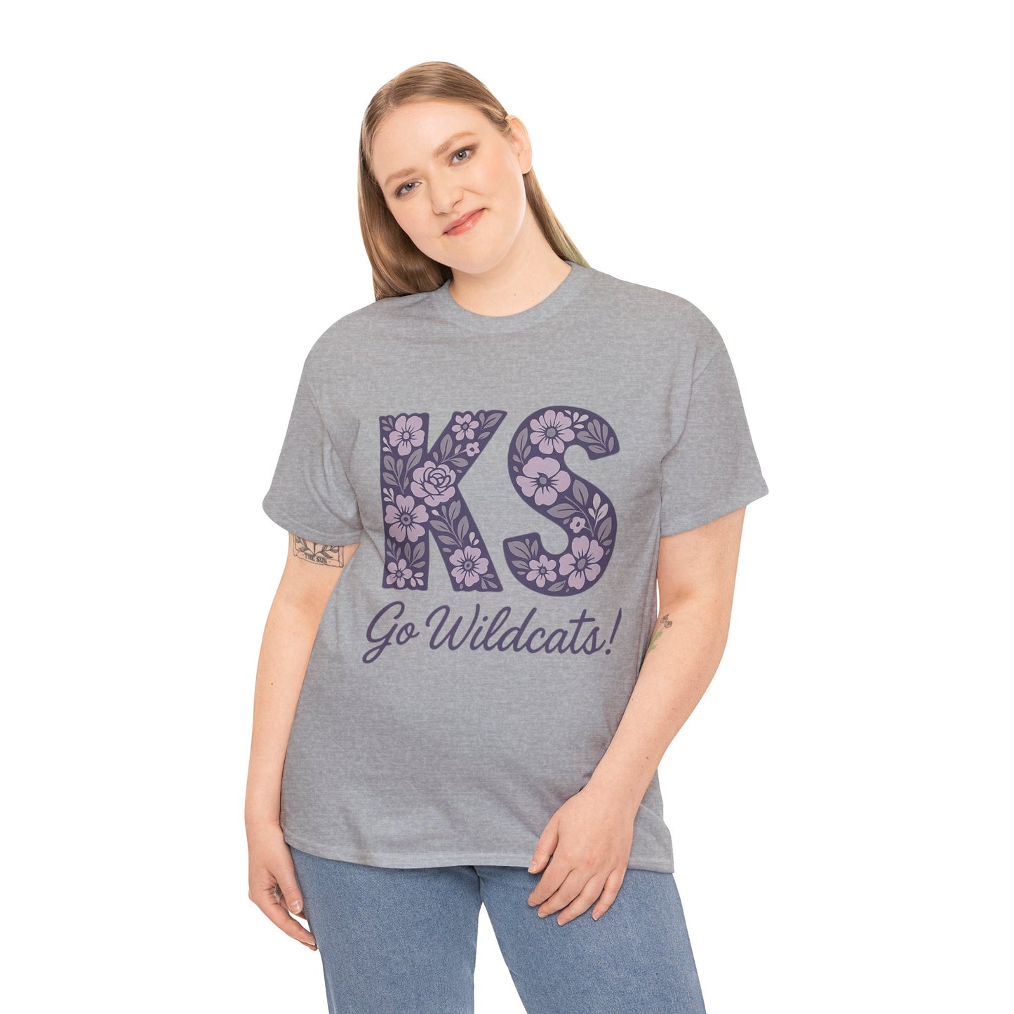 KS Floral Team Spirit Tee: Celebrate Kansas State Wildcats in Style, Perfect for Sports Events, Gifts, & Casual Wear