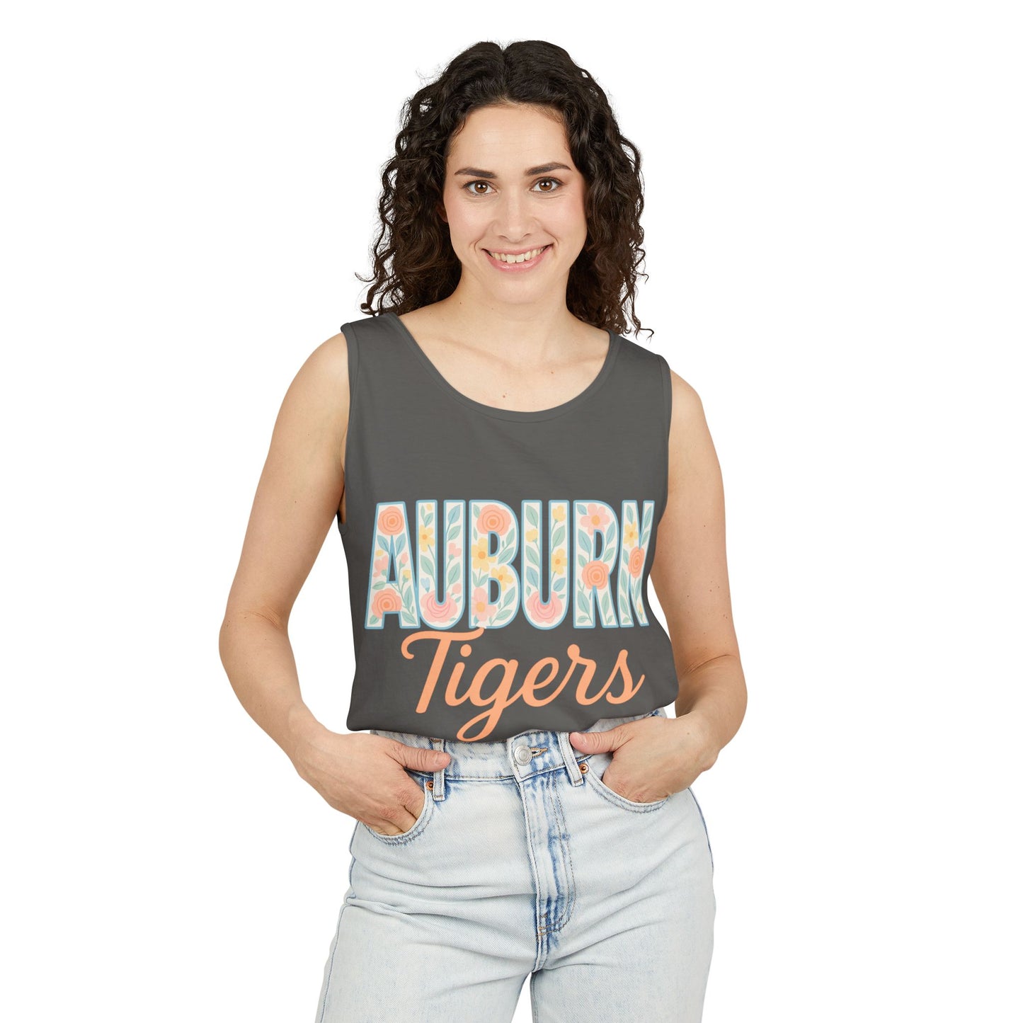 Auburn Tigers Garment-Dyed Tank Top, Summer Fashion, Sports Apparel, College Gear, Gifts for Students, Comfort Colors