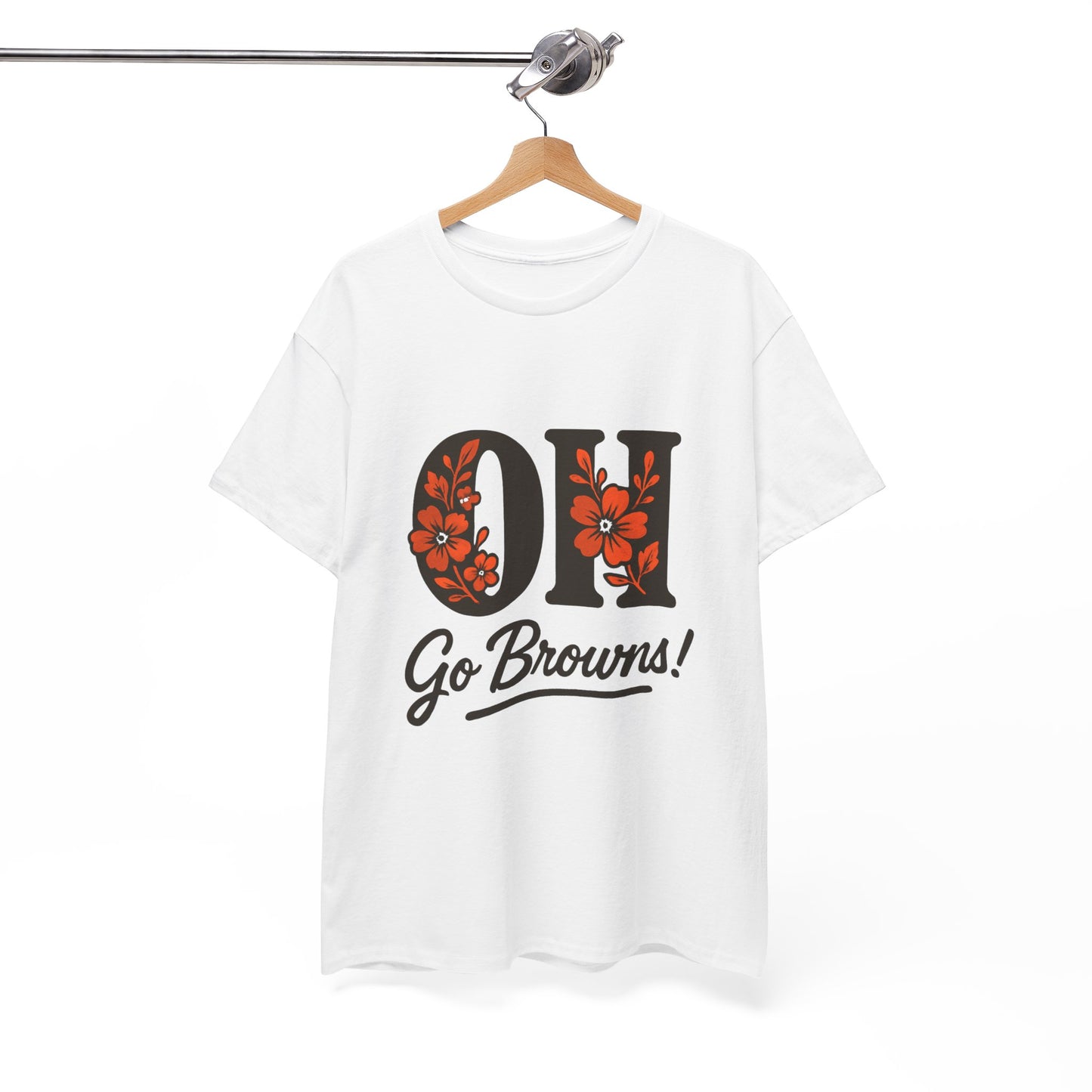 OH Go Browns Floral Unisex Tee, Fan Apparel, Game Day Shirt, Casual Wear, Gift for Sports Lovers
