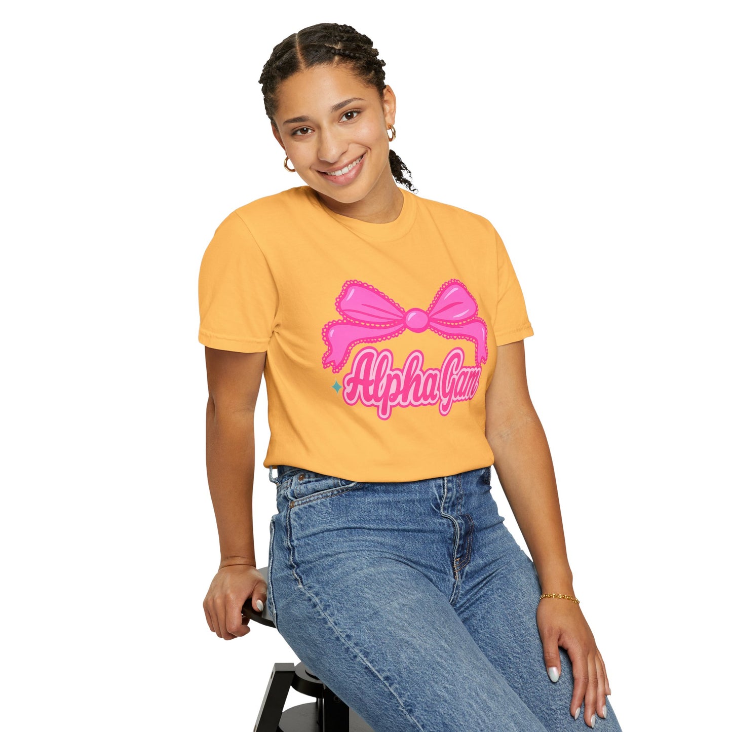 AlphaGam Bow T-Shirt | Unisex Garment-Dyed Tee for Sorority Sisters, College Apparel, Gifts for Greek Life, Casual Outfit, Sorority [...]