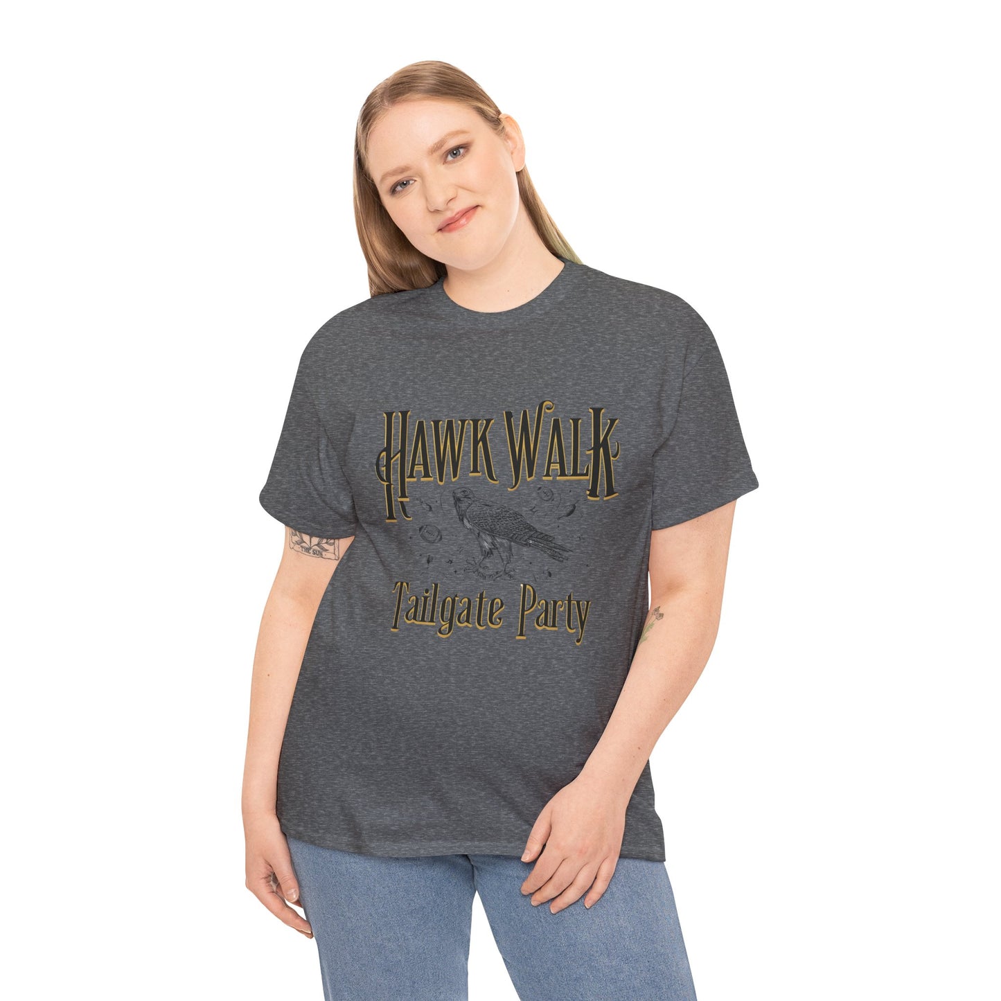 Hawk Walk Tailgate Tee, Unisex Cotton Shirt, Outdoor Event T-Shirt, Festival Wear, Bird Lover Gift, Sports Gathering Apparel