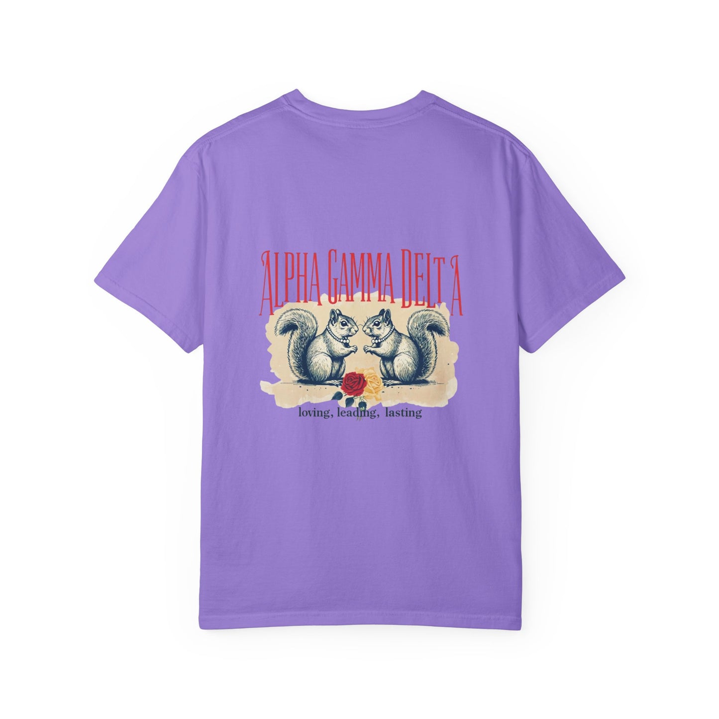 AGD Charming Sorority T-Shirt, Squirrel Design, Unisex Apparel, Perfect Gift, Casual Wear, College Life, Greek Life, Fraternity Events