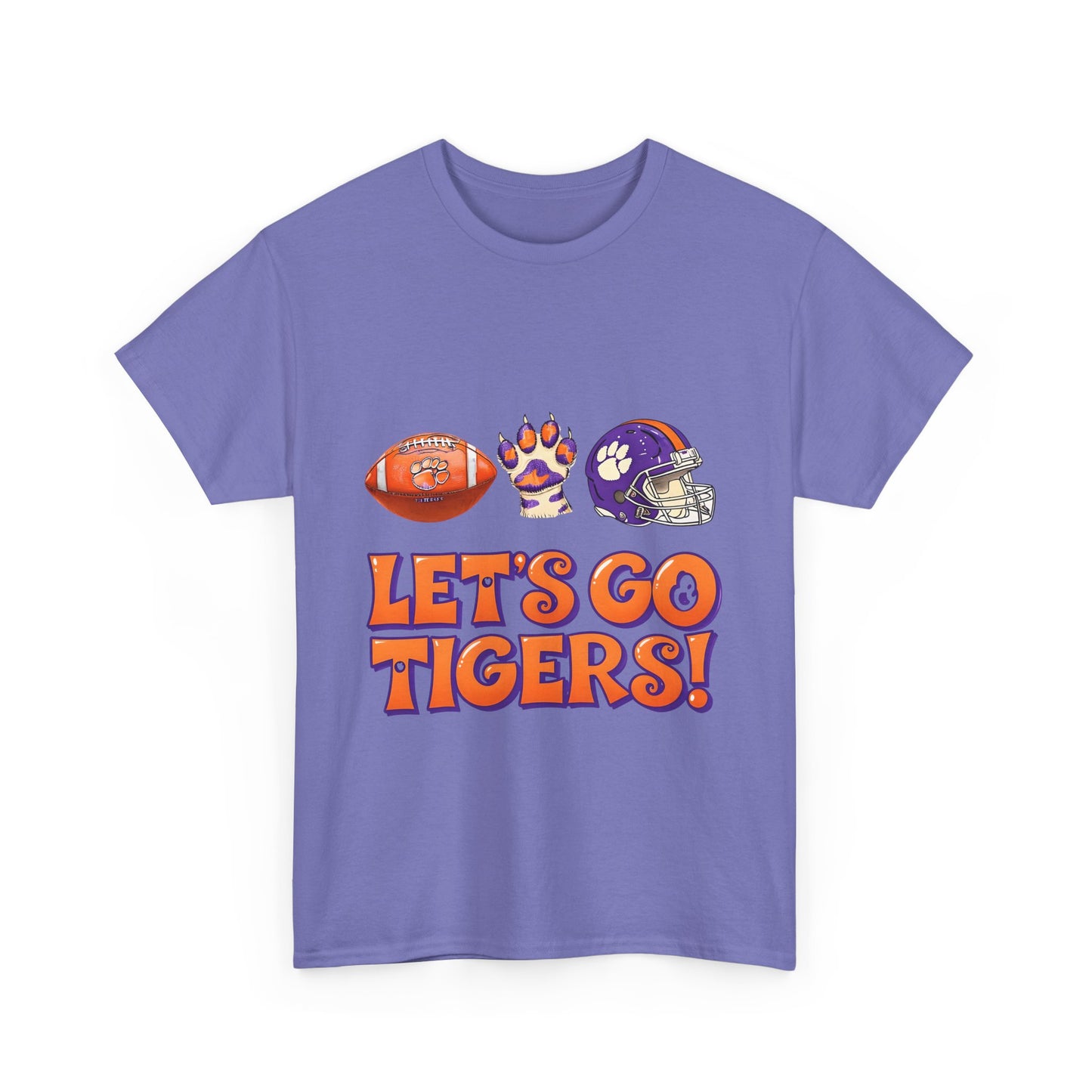 Unisex Heavy Cotton Tee - Let's Go Tigers! Sports Fan Tee, Game Day Shirt, Tailgate Apparel, Team Pride Top, College Football Gear