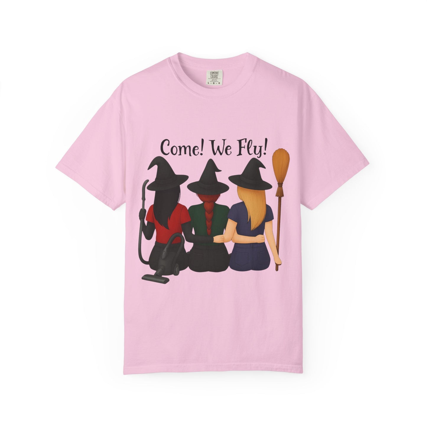 Witchy Halloween T-shirt - Come We Fly Unisex Garment-Dyed Tee
