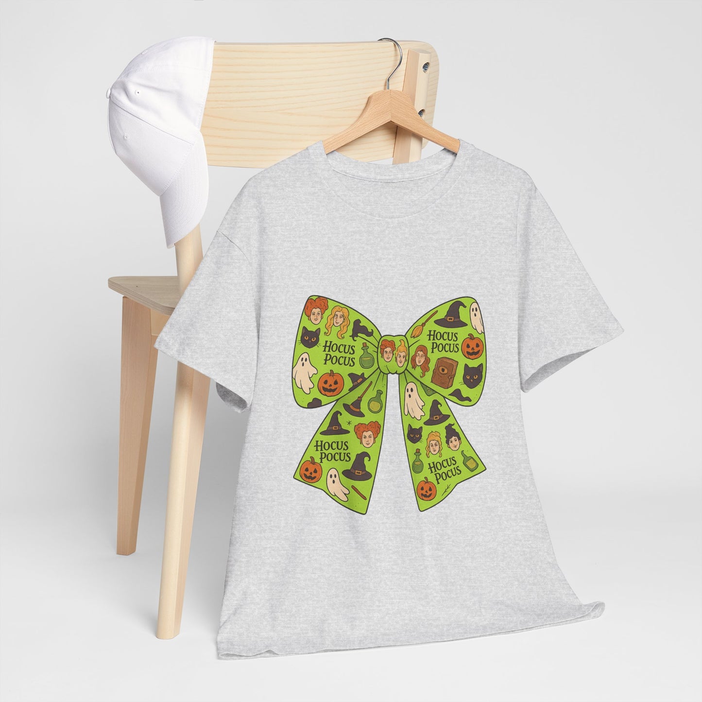 Halloween Graphic Tee, Spooky Season Unisex Shirt, Hocus Pocus Bow Tee, Autumn Style Shirt, Trick or Treat Apparel