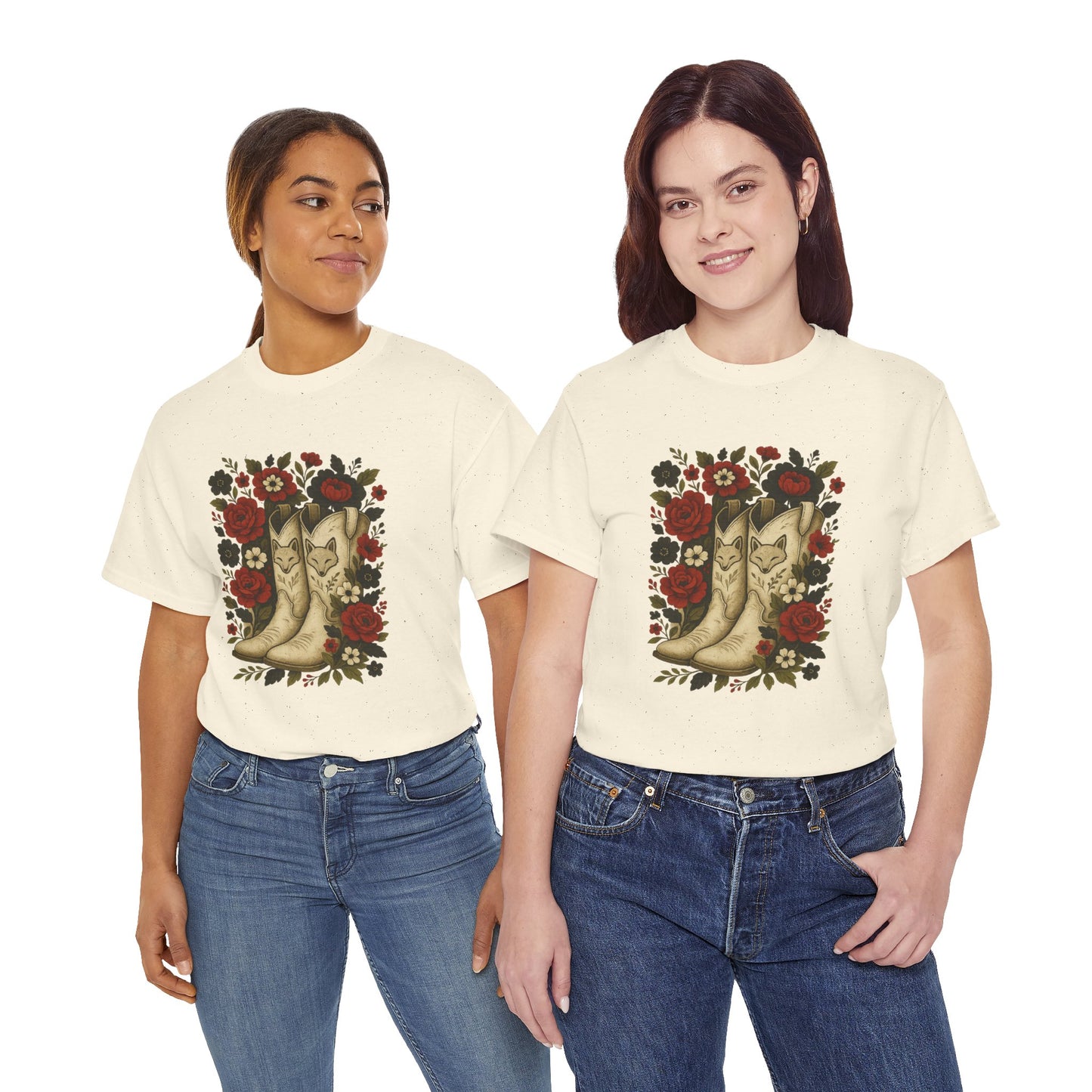 AR State Red Wolves Vintage Floral Cowboy Boots Tee