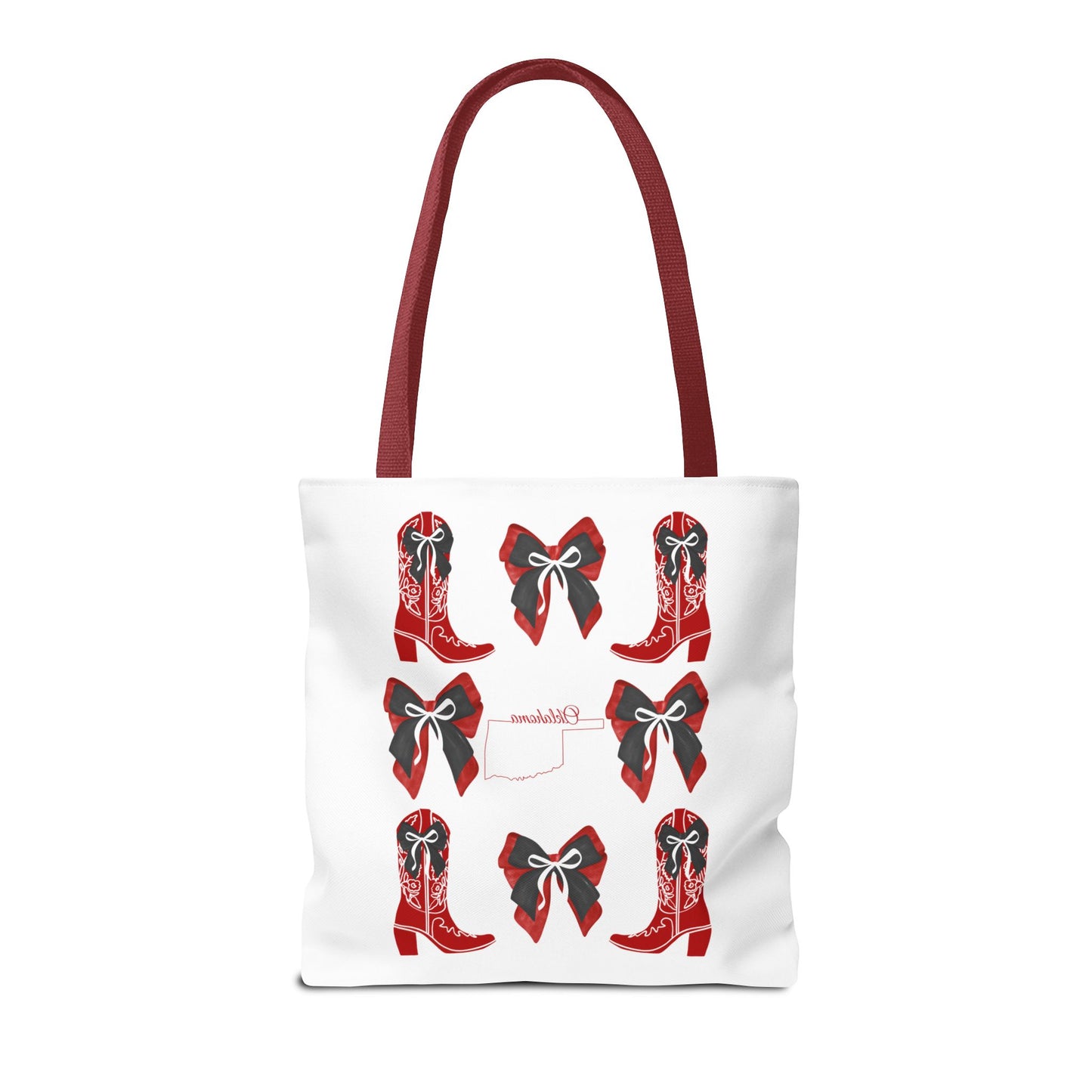 Tote Bag - Oklahoma Game Day Coquette Bow Design Fan Gift