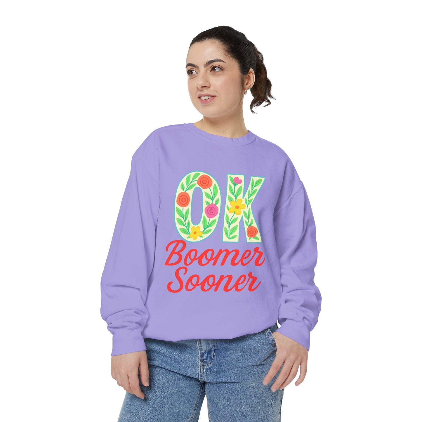Colorful OK Boomer Sooner Unisex Sweatshirt, Casual Wear, College Apparel, Gift for Fans, Cozy Layering