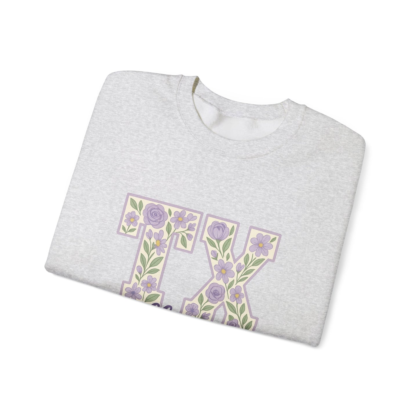 Texas Floral Sweatshirt, Cozy Unisex Crewneck, TX Riff Ram Bah Zoo Pullover, Gift for College Students, Texas Pride Apparel, Spring Fashion