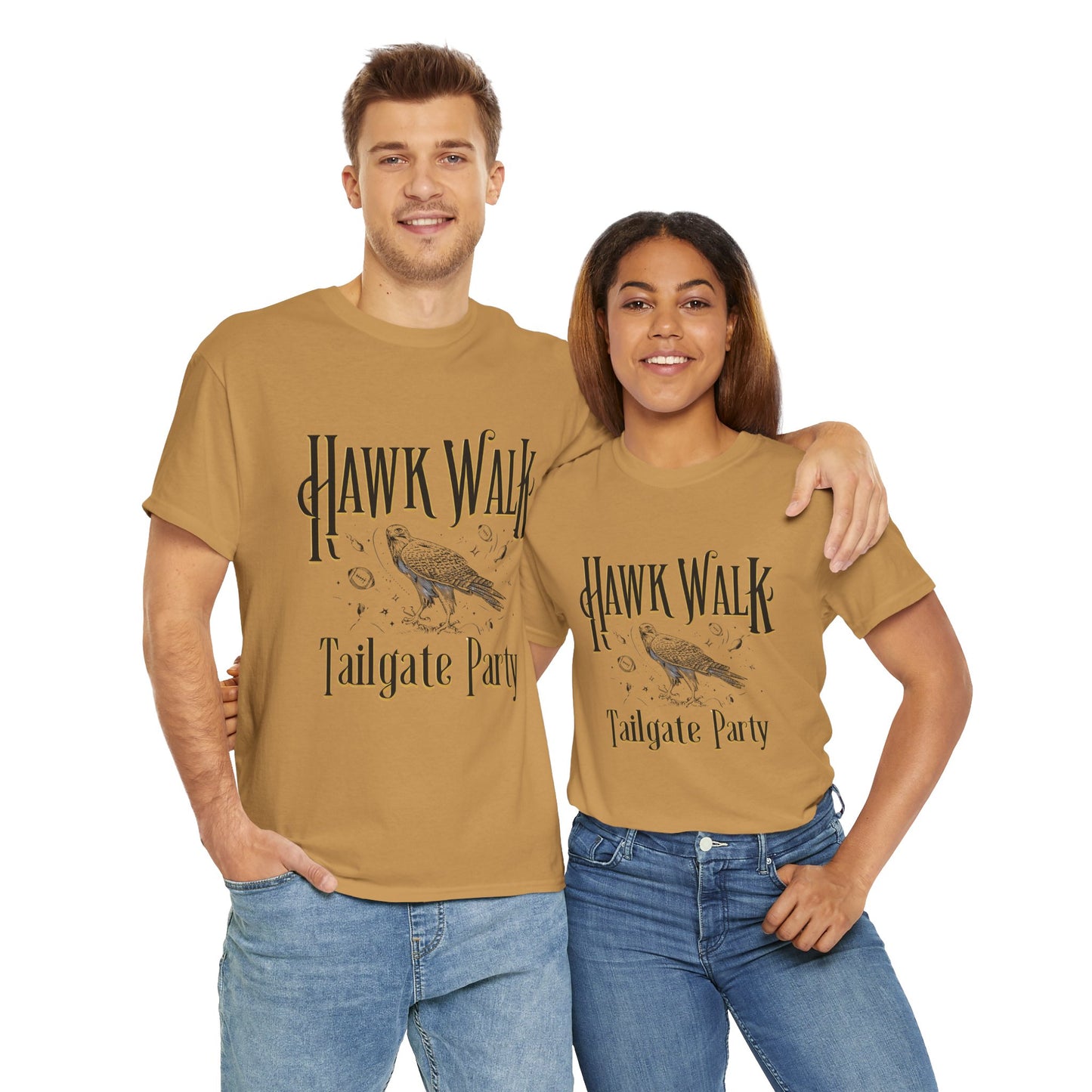 Hawk Walk Tailgate Tee, Unisex Cotton Shirt, Outdoor Event T-Shirt, Festival Wear, Bird Lover Gift, Sports Gathering Apparel
