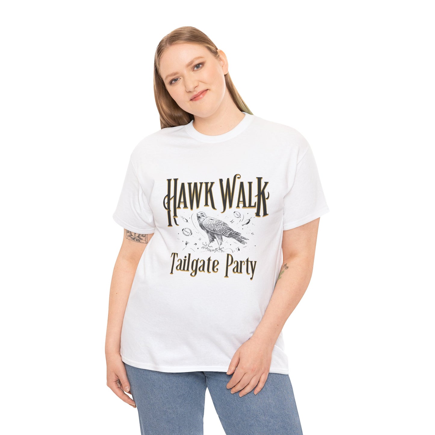 Hawk Walk Tailgate Tee, Unisex Cotton Shirt, Outdoor Event T-Shirt, Festival Wear, Bird Lover Gift, Sports Gathering Apparel