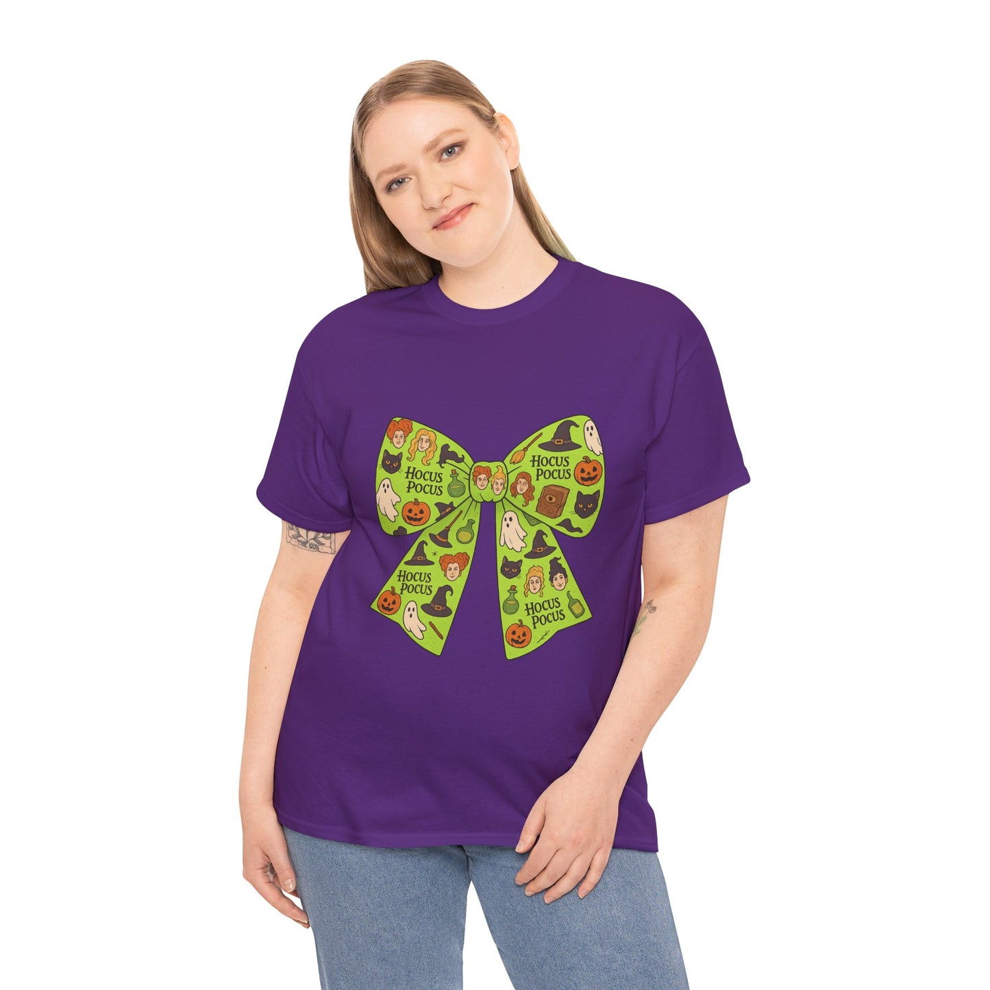 Halloween Graphic Tee, Spooky Season Unisex Shirt, Hocus Pocus Bow Tee, Autumn Style Shirt, Trick or Treat Apparel