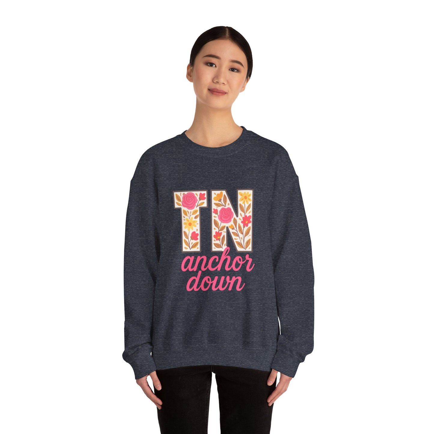 Cozy Floral Crewneck Sweatshirt with TN Design, Cute Gifts for Tennessee Fans, Casual Fall Wear, Perfect for Holidays & Gatherings
