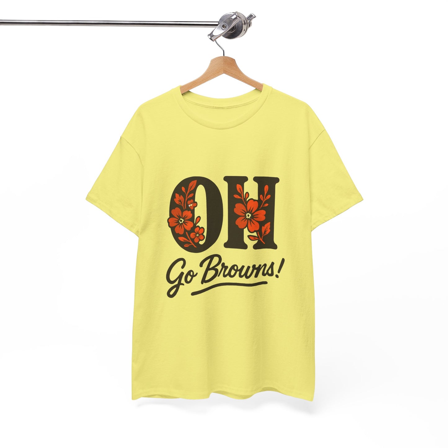 OH Go Browns Floral Unisex Tee, Fan Apparel, Game Day Shirt, Casual Wear, Gift for Sports Lovers