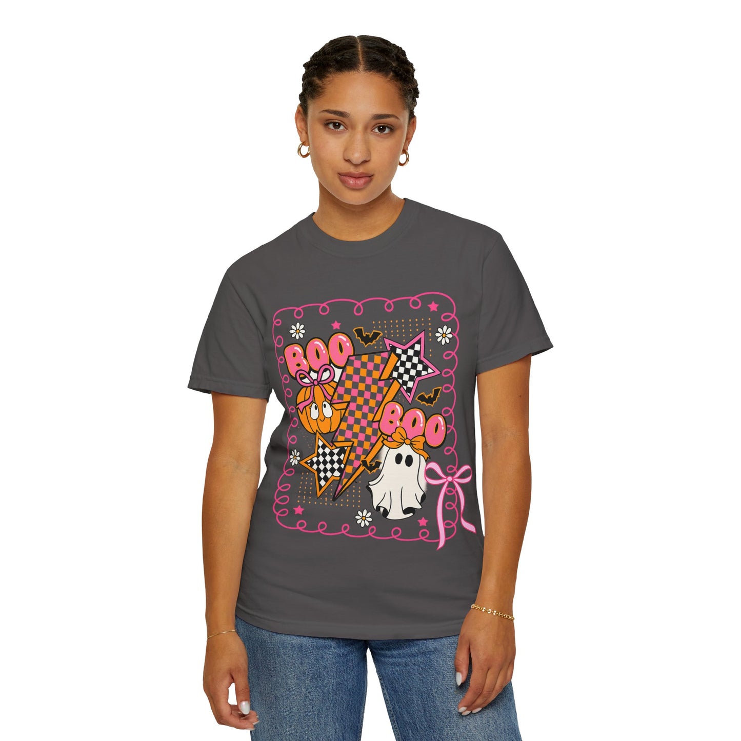 Retro Design Orange & Pink Unisex Halloween T-Shirt