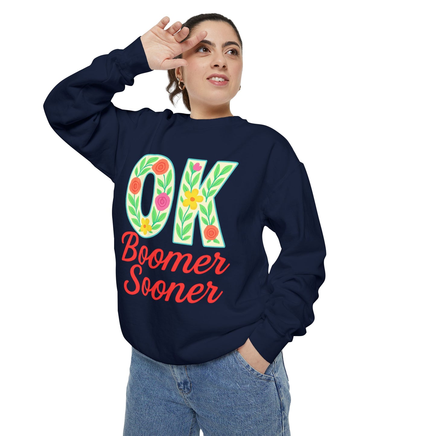 Colorful OK Boomer Sooner Unisex Sweatshirt, Casual Wear, College Apparel, Gift for Fans, Cozy Layering