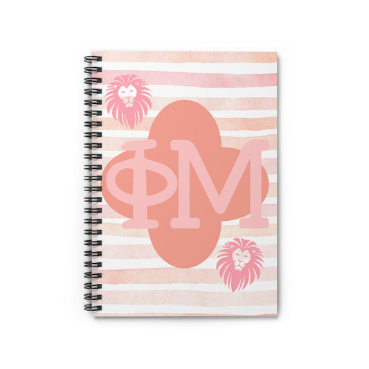 Spiral Notebook - Phi Mu Lion Design