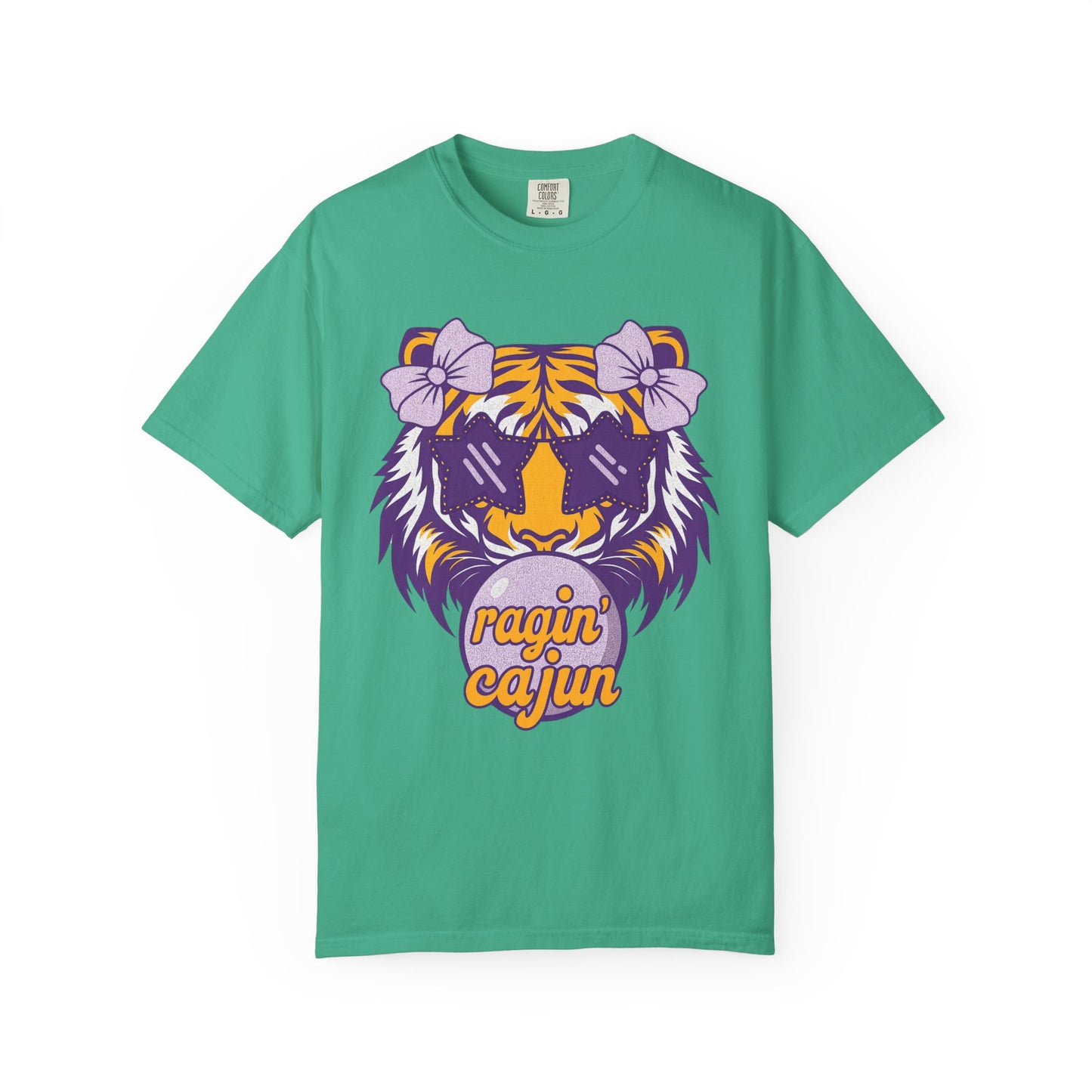 Ragin Cajun Bow Bubble Tiger T-Shirt - Casual Wear and Gift for Animal Lovers