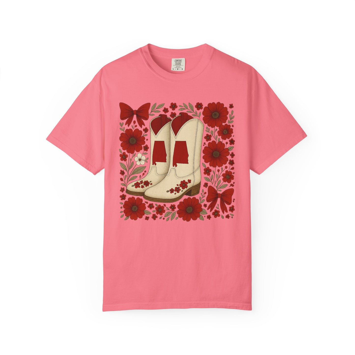 Vintage Cowboy Boots Floral Unisex T-shirt - Alabama Fan, Bama Game Day