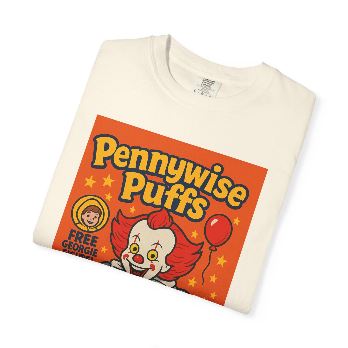 Pennywise Puffs T-Shirt | Unisex Graphic Tee for Horror Fans, Perfect for Halloween, Movie Nights, Gifts, Cosplay