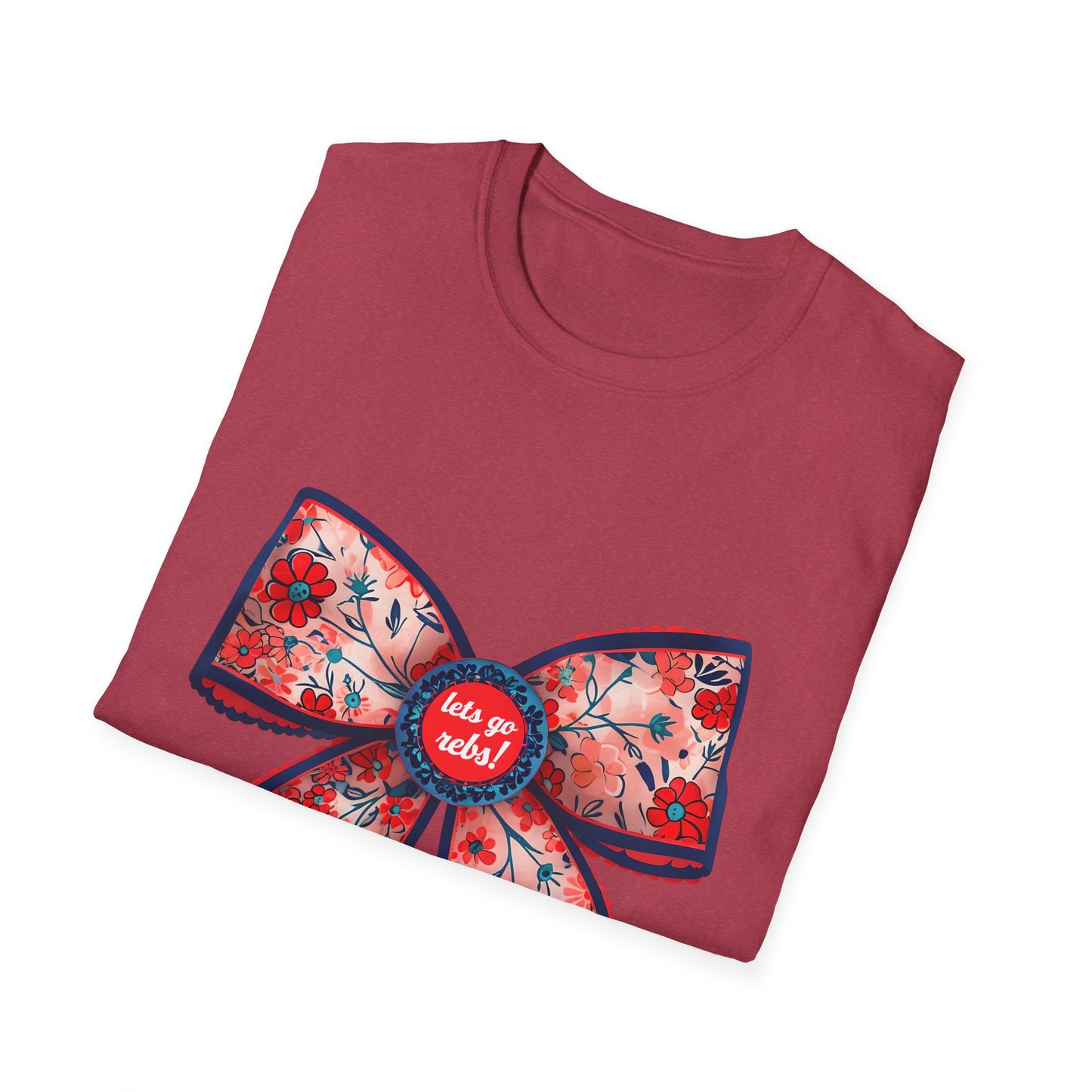 Go rebs coquette bow, Floral Bow T-Shirt | Gift for Her, Casual Wear, Birthday Party, Spring Fashion, Cute Graphic Tee