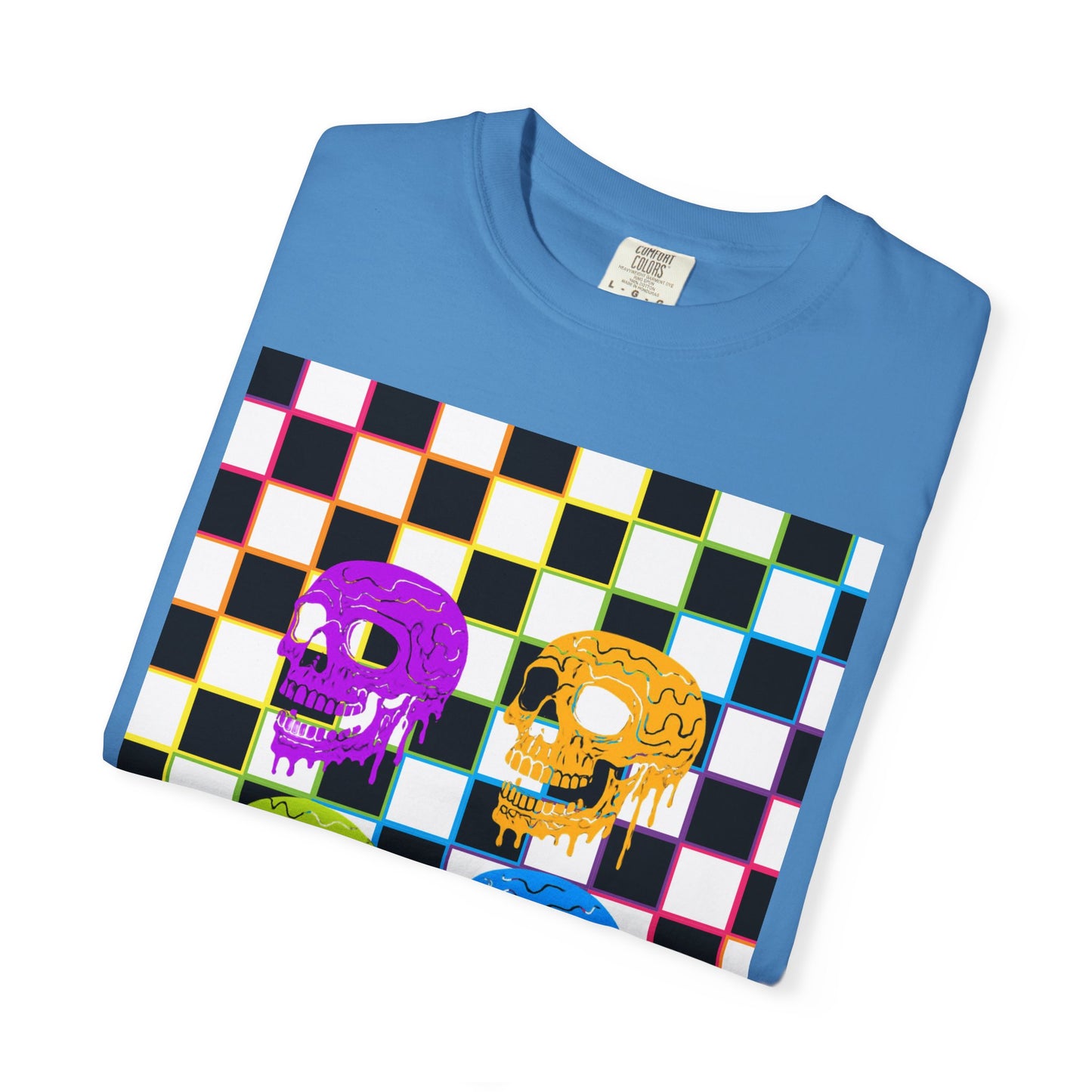Vibrant Skull Graphic T-Shirt, Unisex Tee, Halloween Outfit, Alternative Fashion, Festival Wear, Casual Street Style