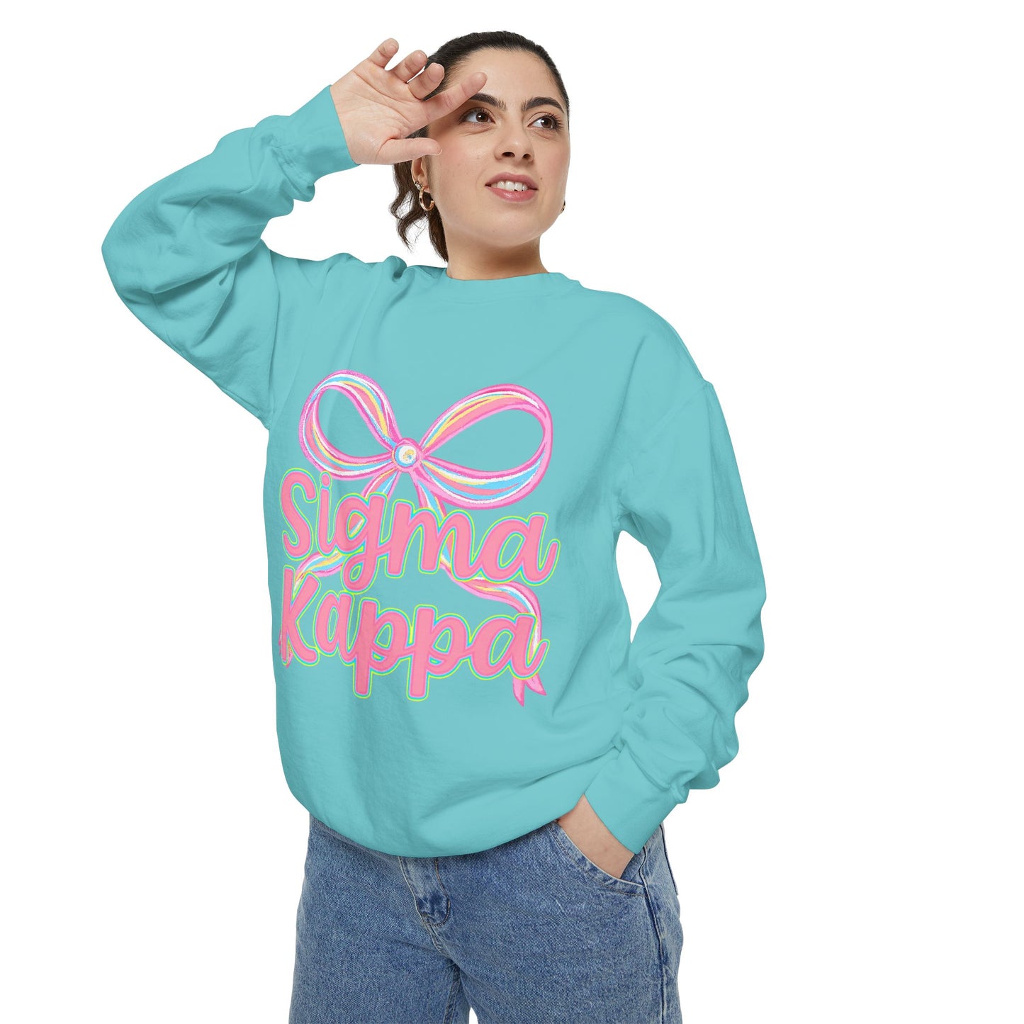 SigmaKappa Garment-Dyed Sweatshirt, Sorority Sweatshirt, College Apparel, Gift for Sorority Sisters, Cute Casual Wear