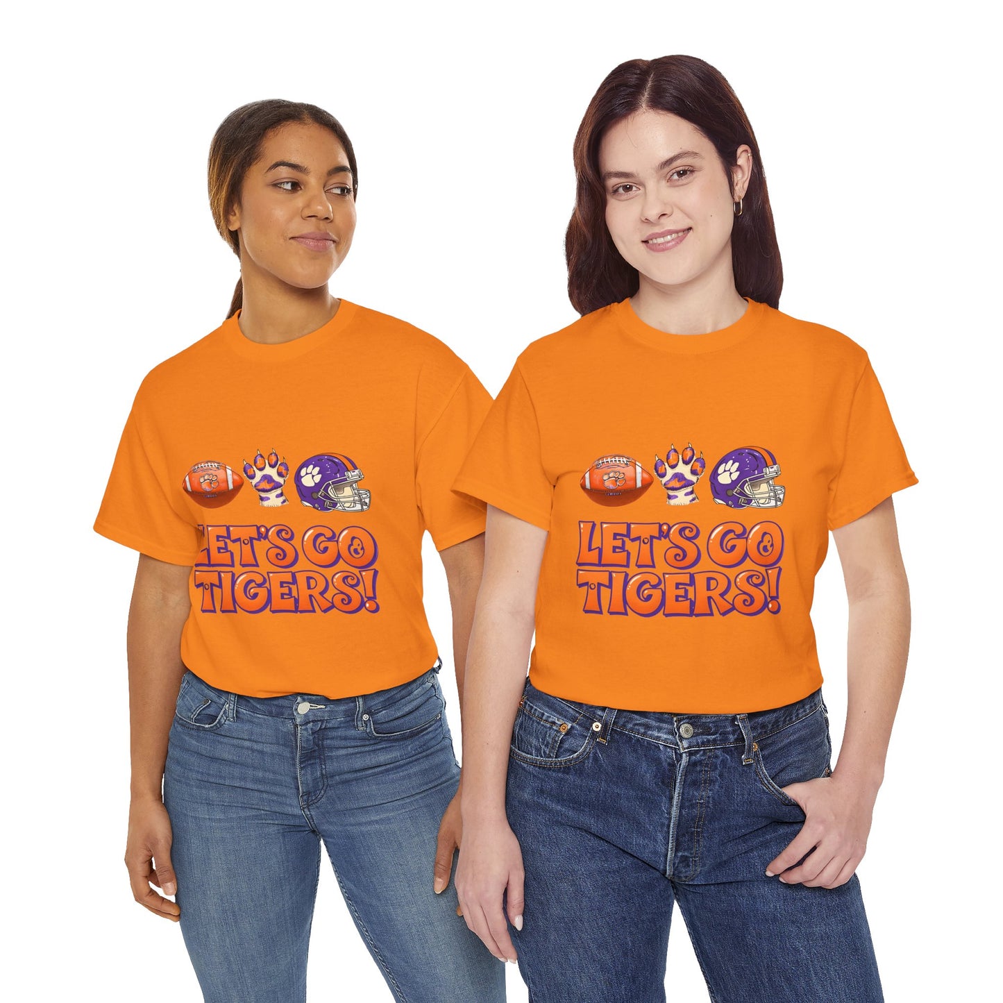 Unisex Heavy Cotton Tee - Let's Go Tigers! Sports Fan Tee, Game Day Shirt, Tailgate Apparel, Team Pride Top, College Football Gear
