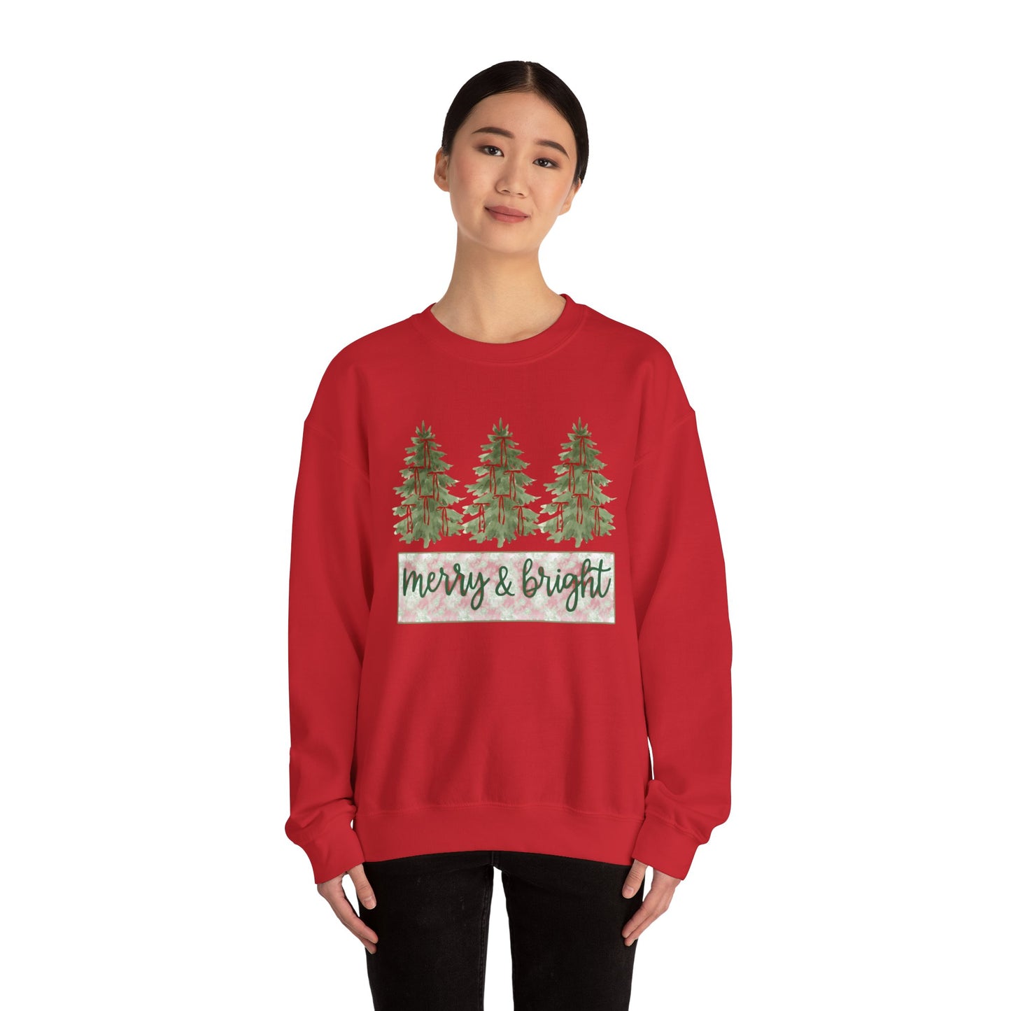 Merry & Bright Crewneck Sweatshirt | Cozy Holiday Gift, Unisex Apparel, Christmas Sweatshirt, Festive Fashion, Winter Wardrobe Essential