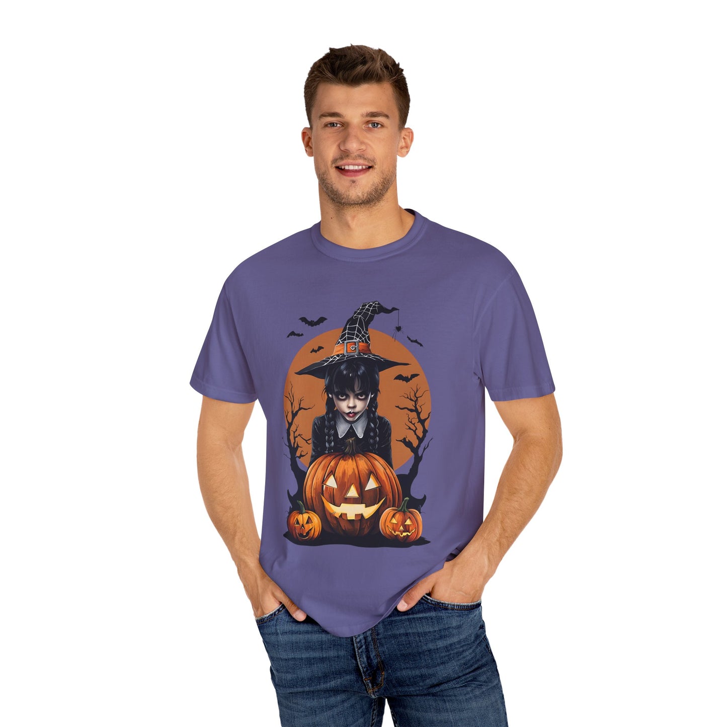 Halloween Witch Graphic Tee, Spooky Unisex T-Shirt, Pumpkin Halloween Costume, Fall Festive Apparel, Witchy Shirt for October