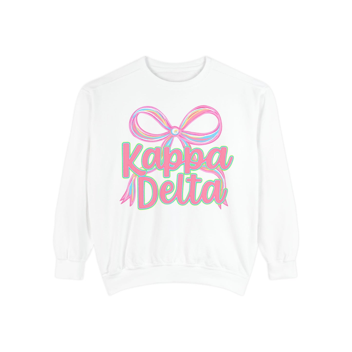 KD Comfort Colors Garment-Dyed Sweatshirt, Sorority Apparel, Cozy Gift, College Sweatshirt, Valentine's Day Gift, Customizable Sweater