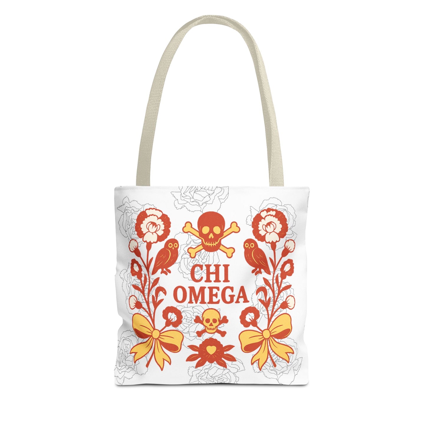 Chi Omega Floral Tote Bag