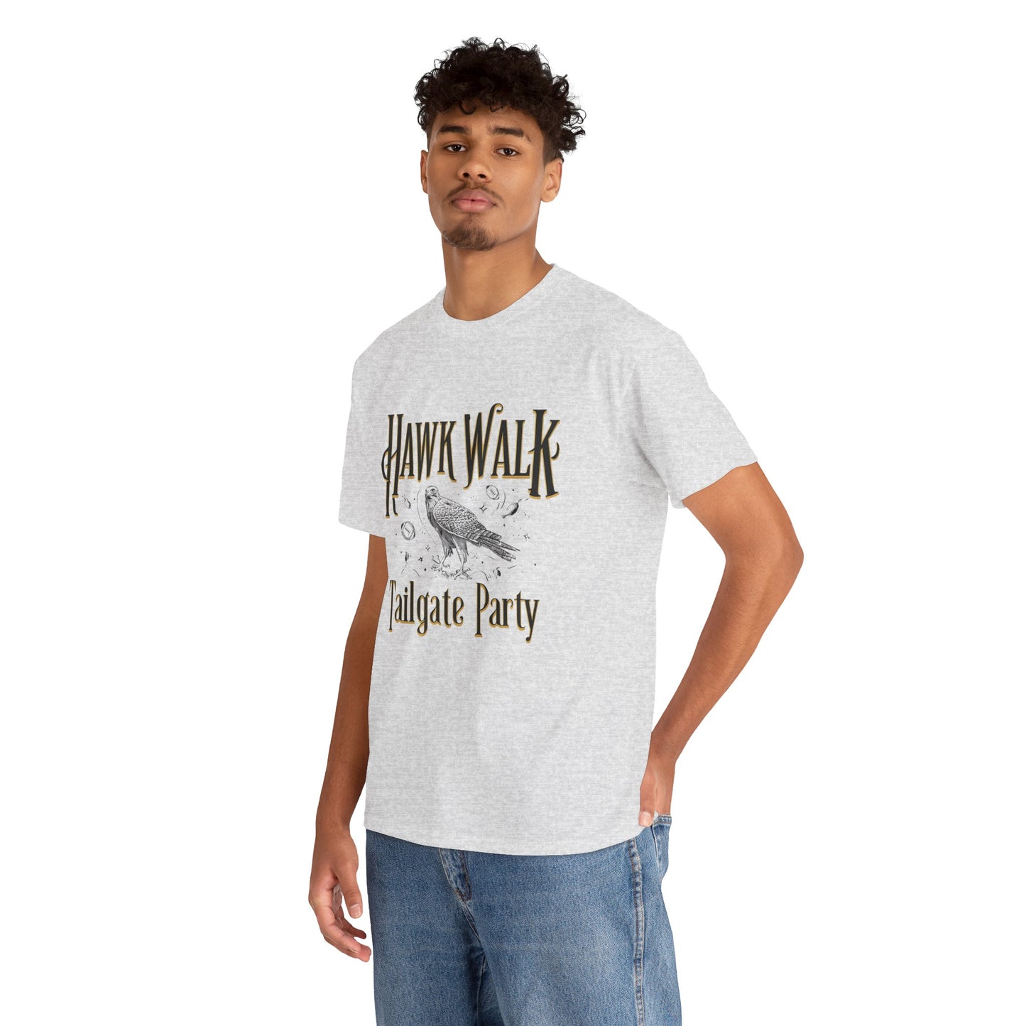 Hawk Walk Tailgate Tee, Unisex Cotton Shirt, Outdoor Event T-Shirt, Festival Wear, Bird Lover Gift, Sports Gathering Apparel