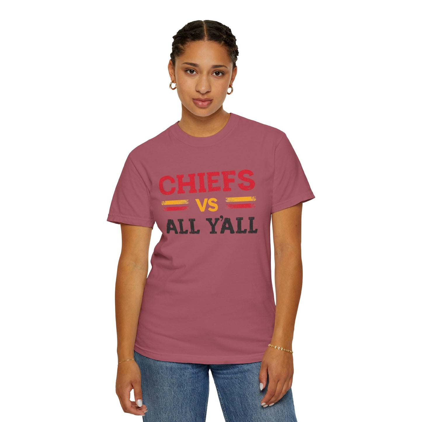 Game Day Humor T-Shirt, Chiefs vs All Y’all Tee, Sports Fan Gift, Unisex Shirt, Tailgate Party Apparel, Football Celebration Shirt