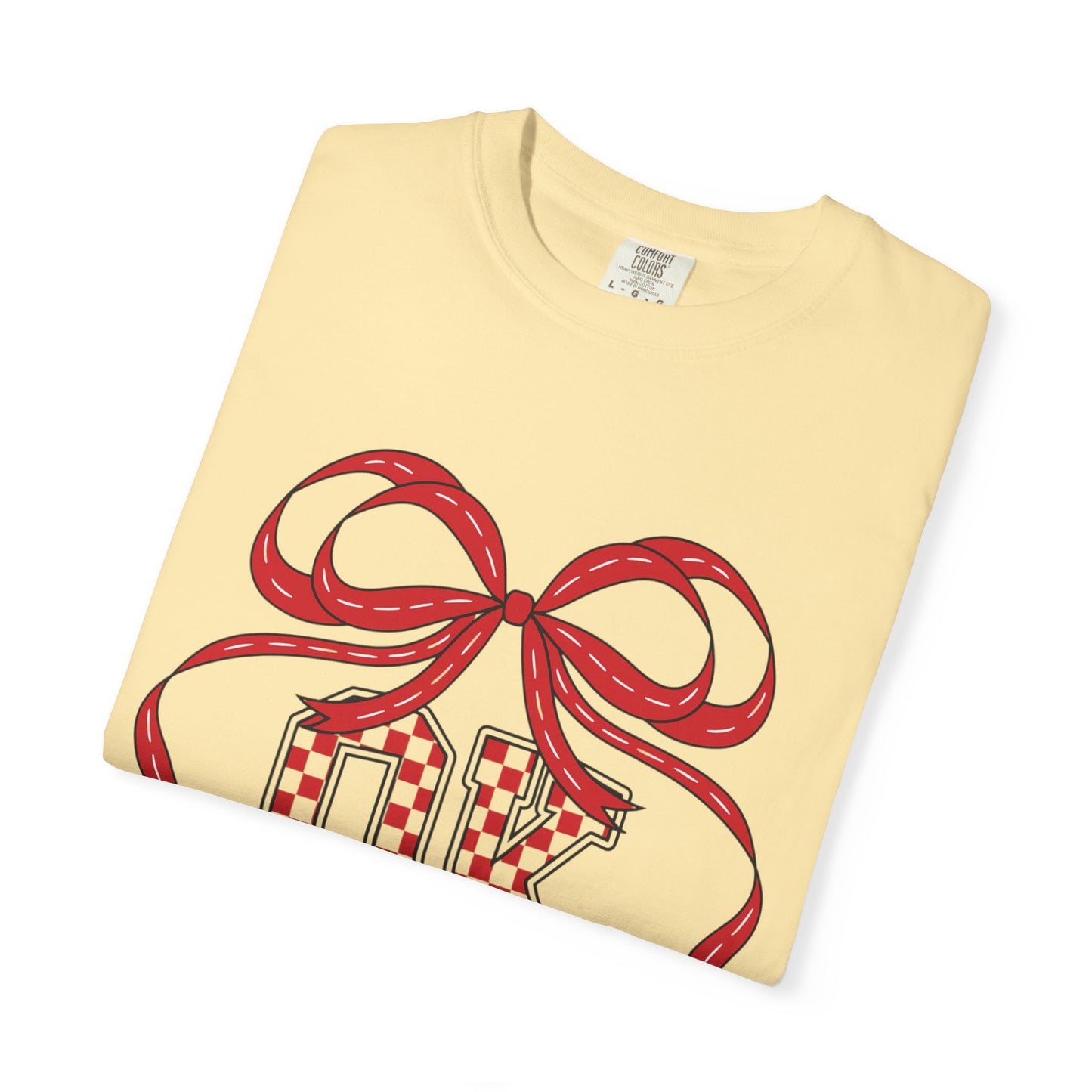SOON Checkered Cheerful Bow Graphic T-shirt