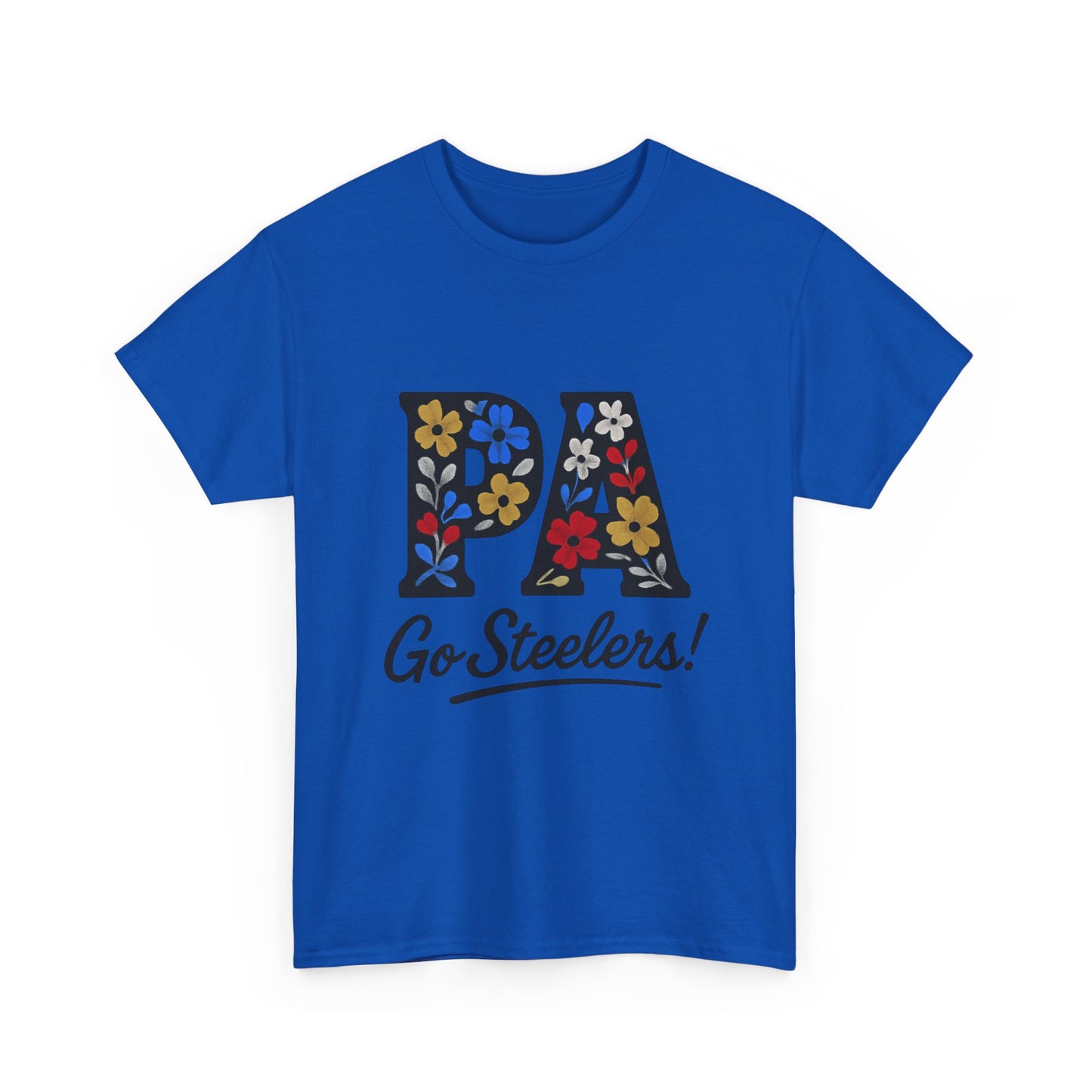 Sports Fan Tee - Floral PA Go Steelers Unisex Heavy Cotton Tee