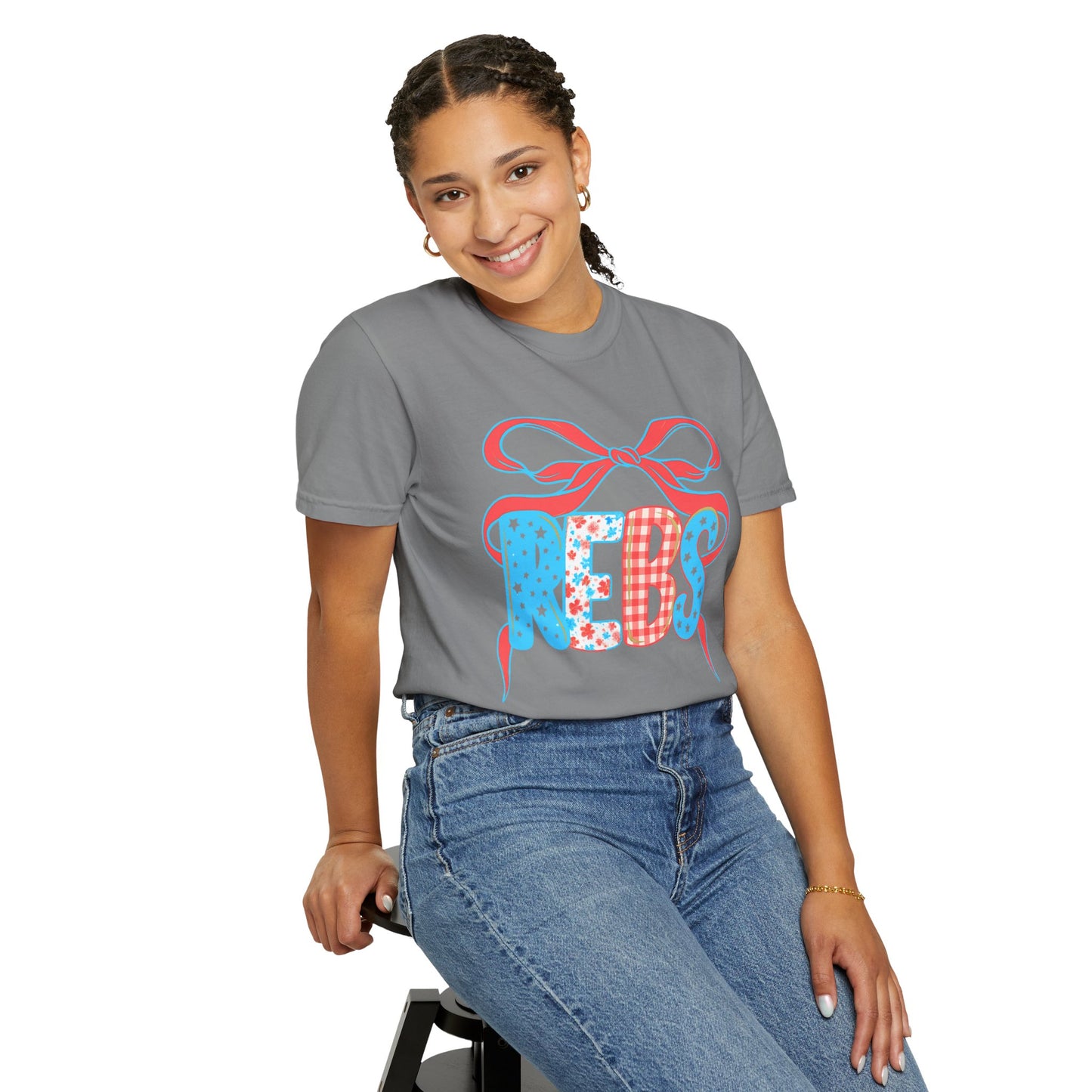 MS Rebs Floral Patriotic T-Shirt