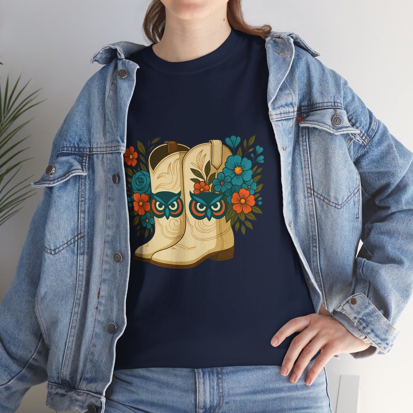 Floral Cowboy Boots Tee, Perfect for Country Music Lovers, Western Style Gift, Casual Outfit, Boho Fashion, Farmhouse Decor